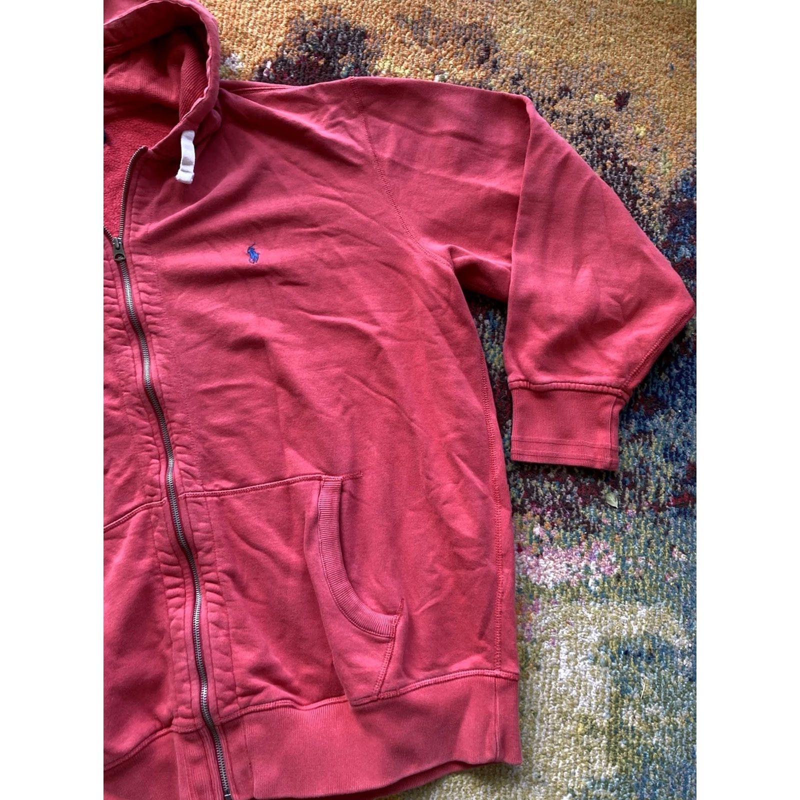 Polo Ralph Lauren VINTAGE Polo Ralph Lauren Hoodie Mens 2XLT Full Zip Sweatshirt Red Logo Pockets Hooded Cotton Sweatshirt Big & Tall Men Size US XXL / EU 58 / 5 - 3 Thumbnail