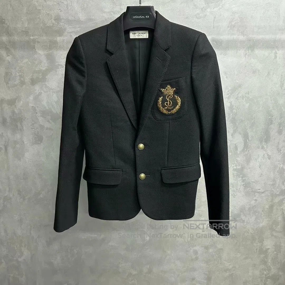 Saint Laurent Paris Saint Laurent Black Wool Embroidered Blazer. Size US M / EU 48-50 / 2 - 1 Thumbnail