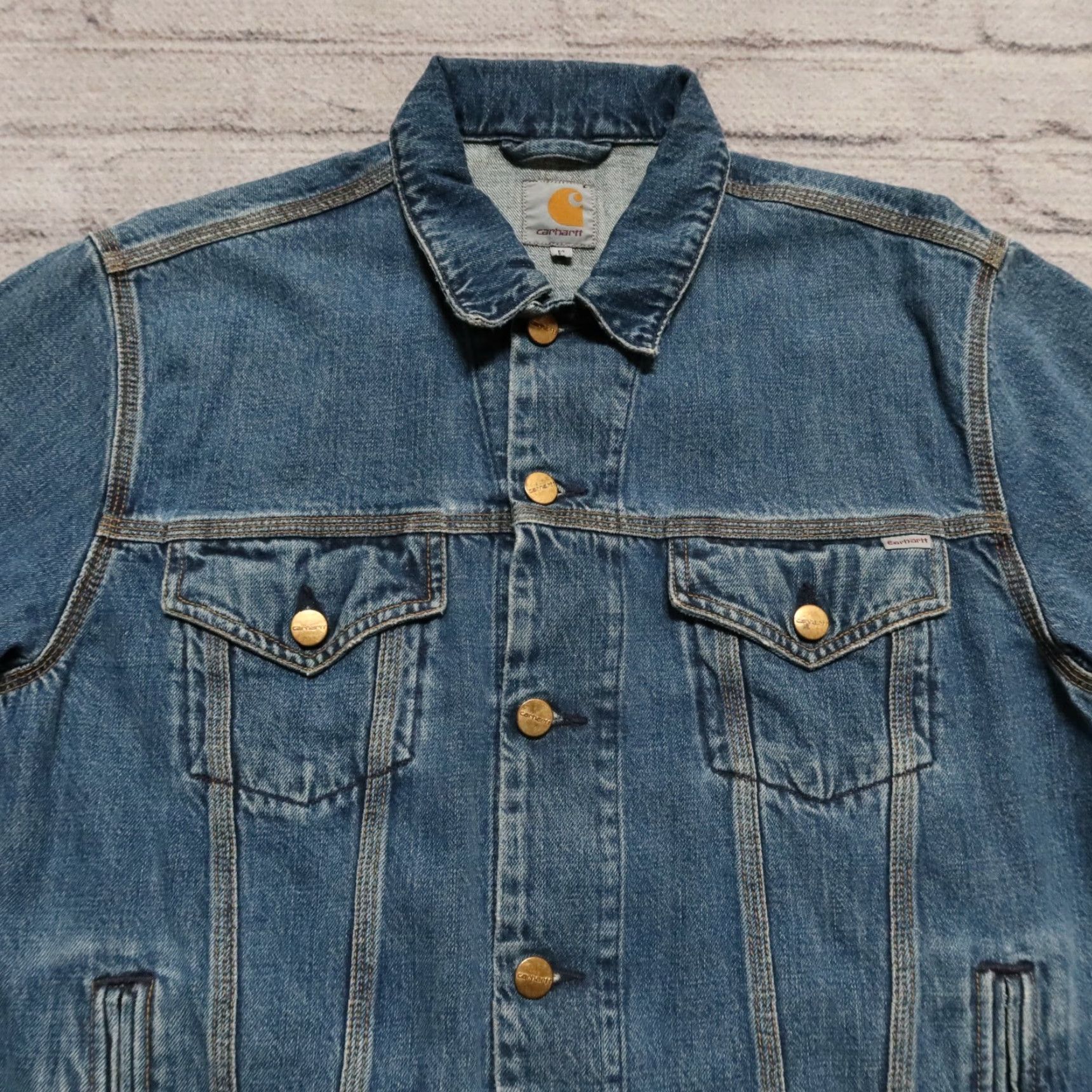 Carhartt Carhartt Work In Progress Western Denim Trucker Jean Jacket Shirt Mens Medium Wash Size US 31 - 2 Thumbnail