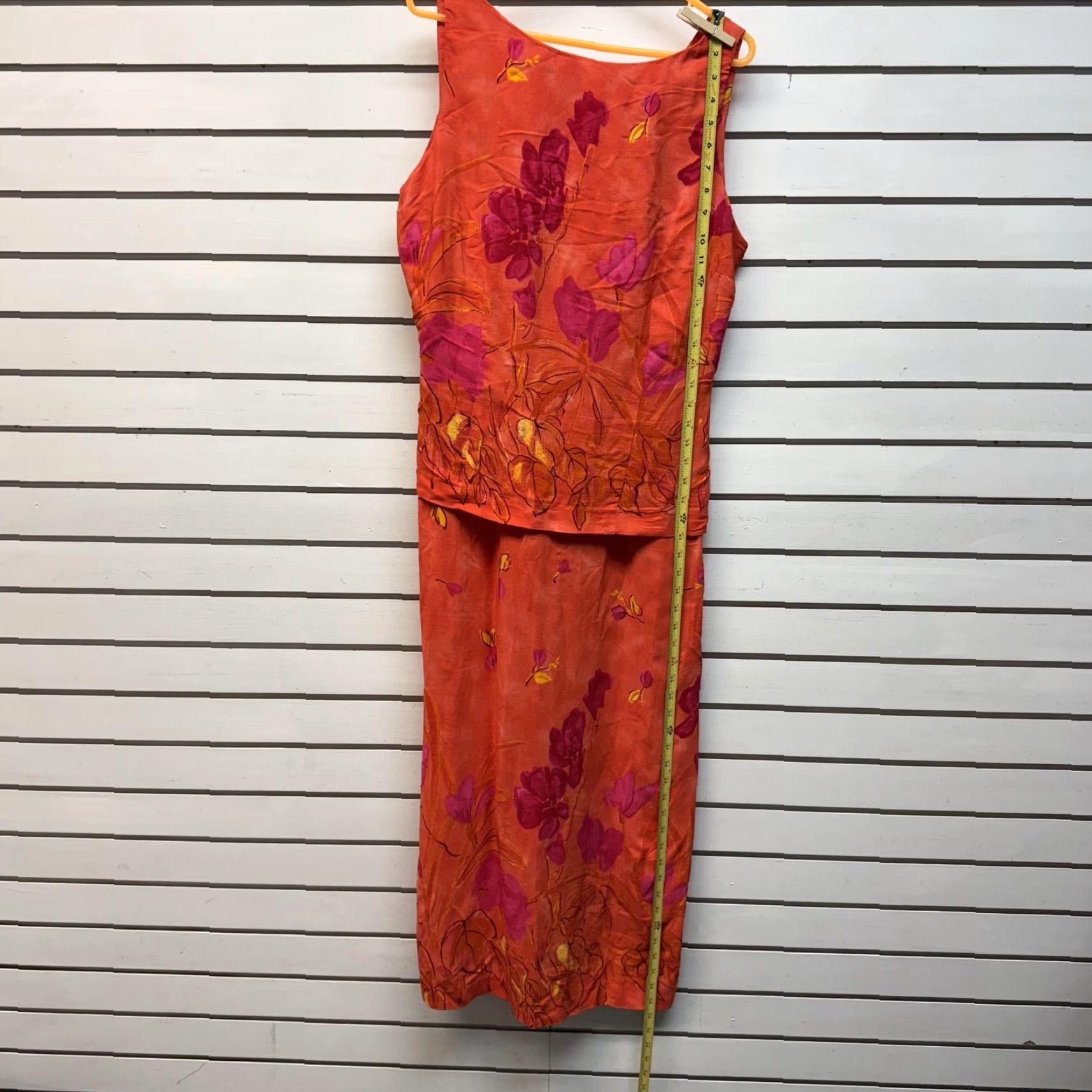 Vintage VINTAGE Sheri Martin Dress 14 Floral Maxi 100% Rayon Retro Summer Boho Chic Dress Women Sleeveless Tie Back Orange Floral 80s 90s Size XL / US 12-14 / IT 48-50 - 3 Thumbnail