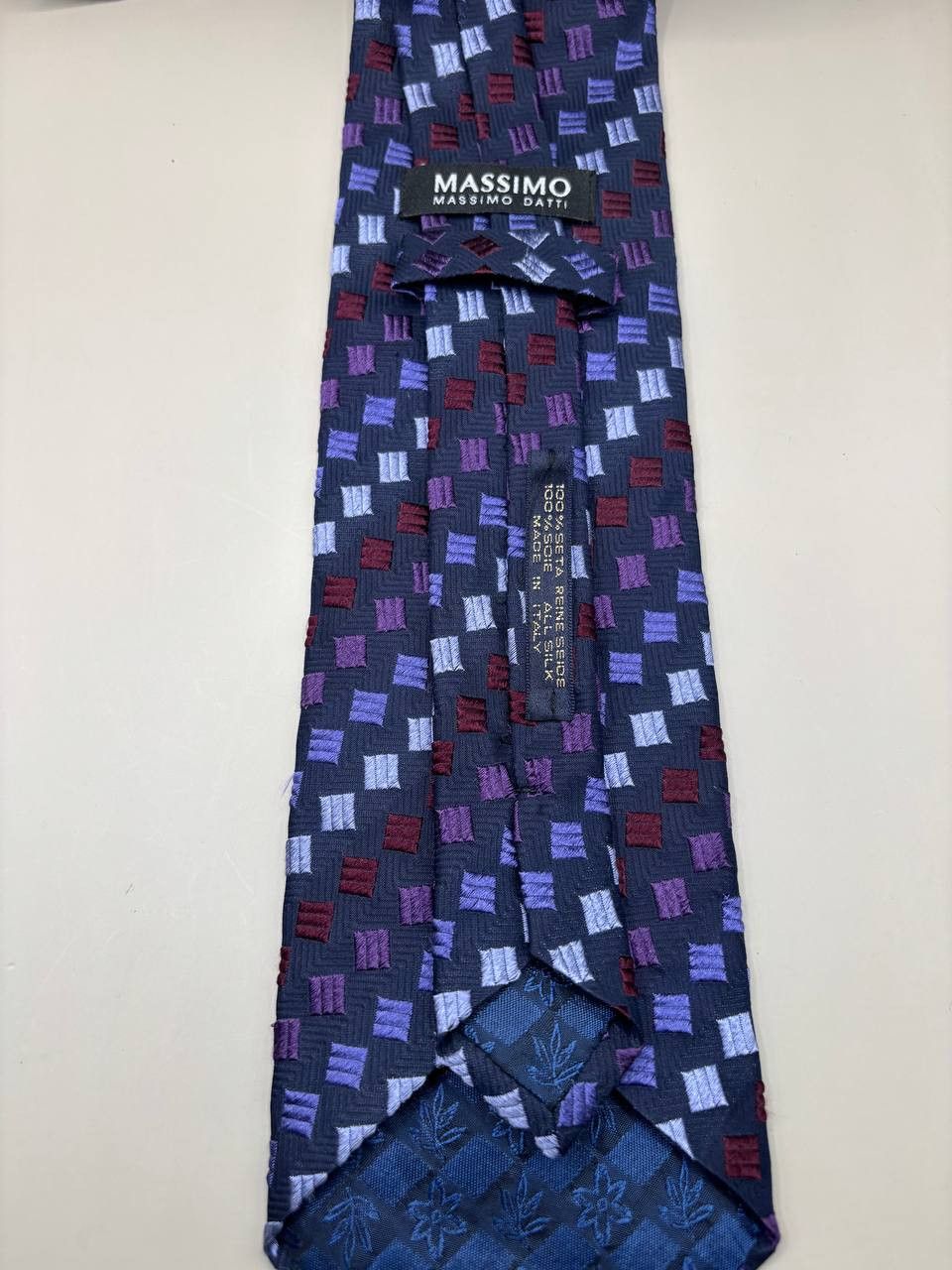 Massimo Dutti Massimo Datti Italy 100% Silk Geometric Textured Tie Size ONE SIZE - 6 Thumbnail