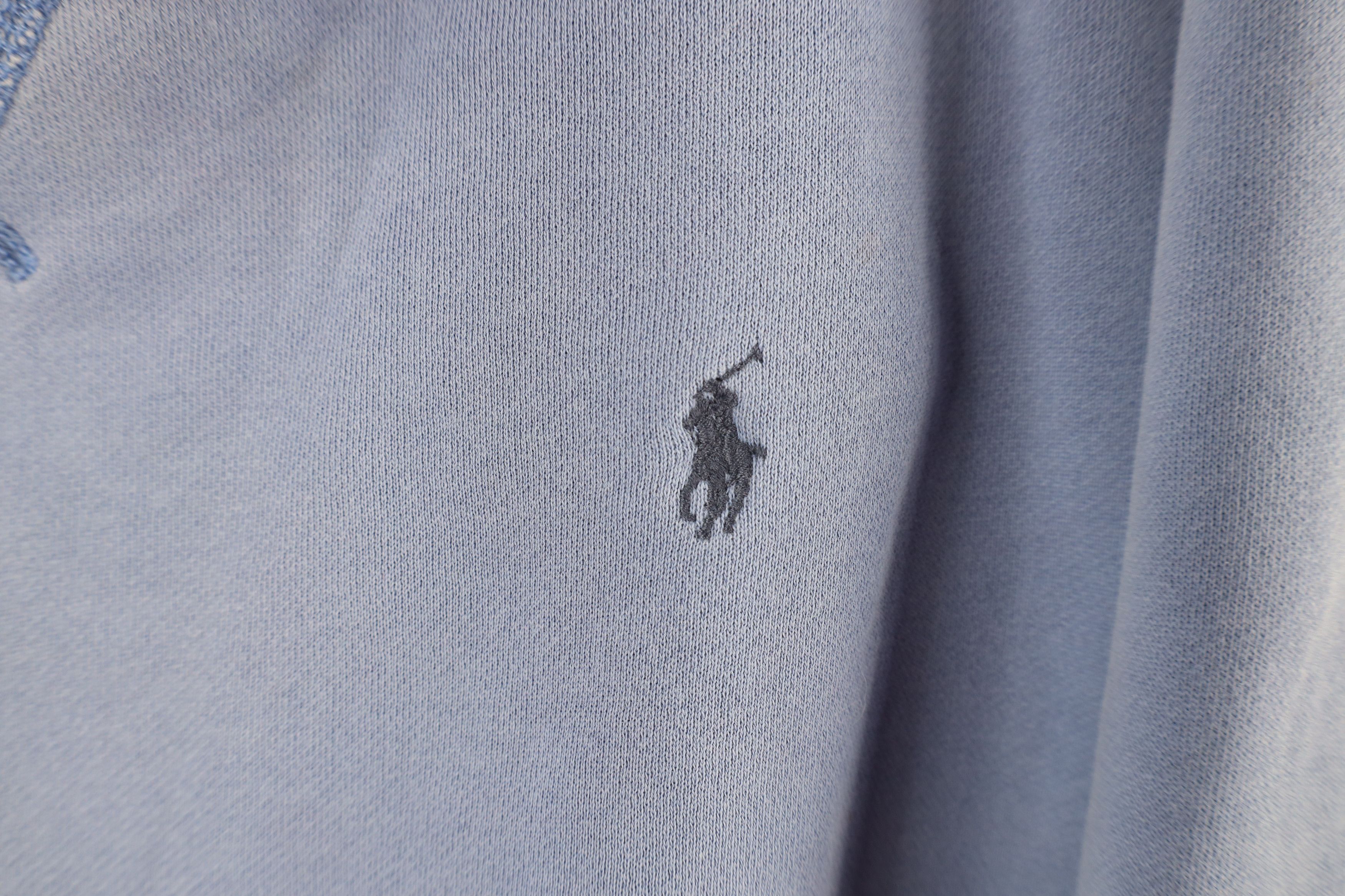 Polo Ralph Lauren Vintage 90s Ralph Lauren Crewneck Sweatshirt Light Blue Size US XXL / EU 58 / 5 - 4 Thumbnail