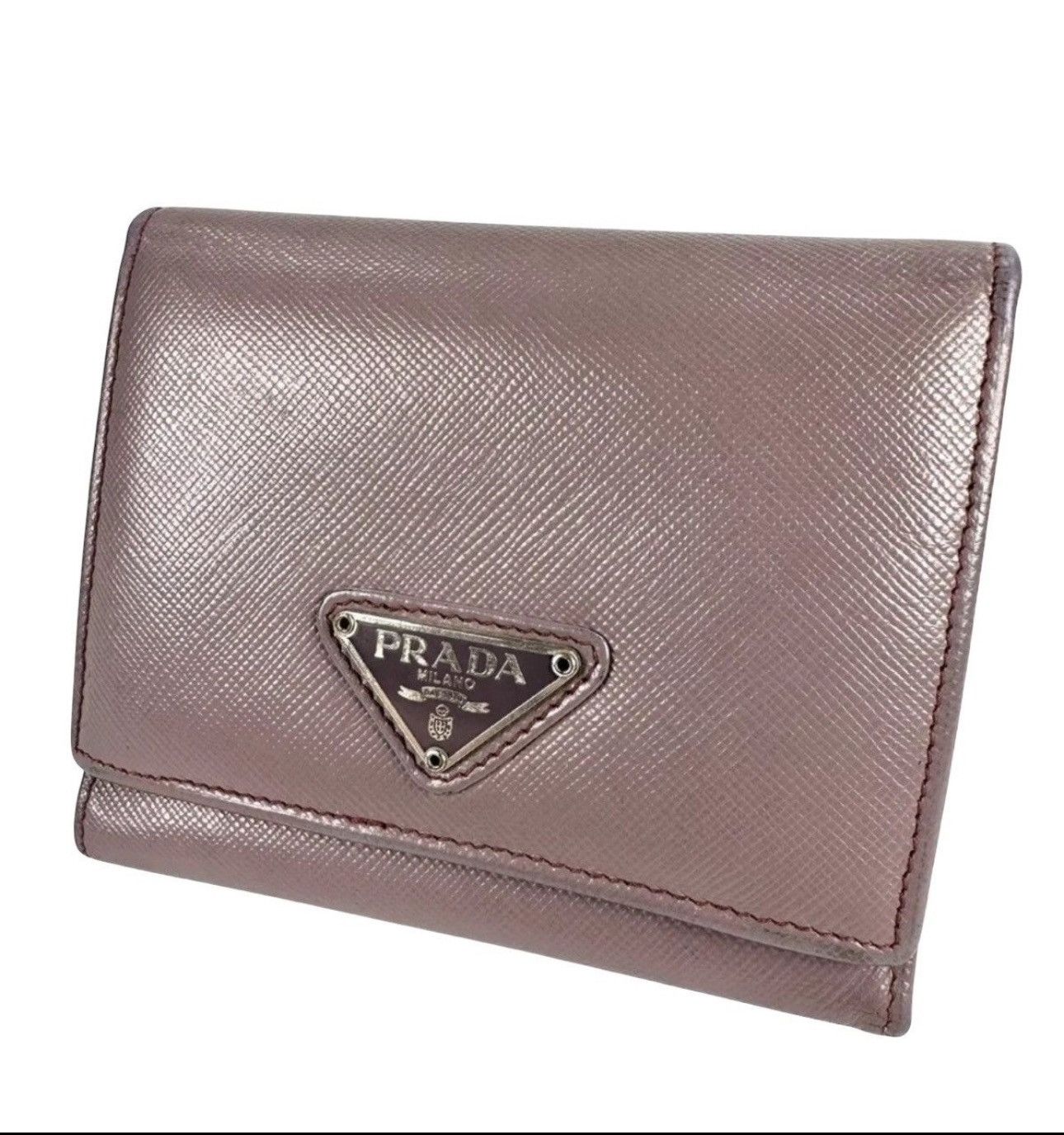 Prada Prada Safiano Leather Wallet in Pink Excellent Condition Size ONE SIZE - 1 Thumbnail