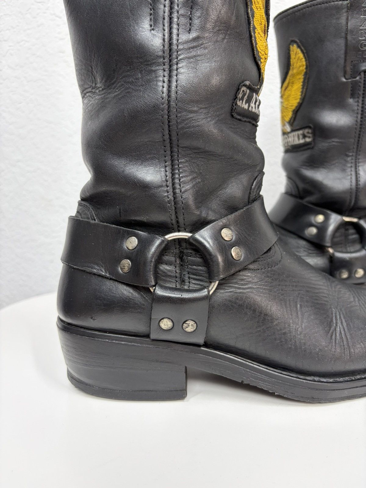 If Six Was Nine Vintage Harley Davidson Guidi Style High Leather Biker Boots Size US 8 / EU 41 - 6 Thumbnail