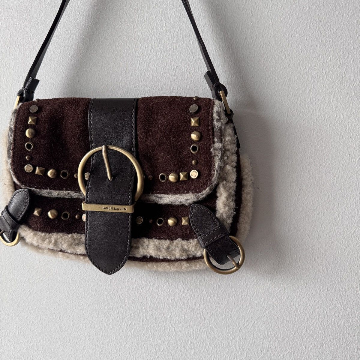 If Six Was Nine Vintage Shearling Biker Mini Bag Suede Japan Style Size ONE SIZE - 2 Thumbnail