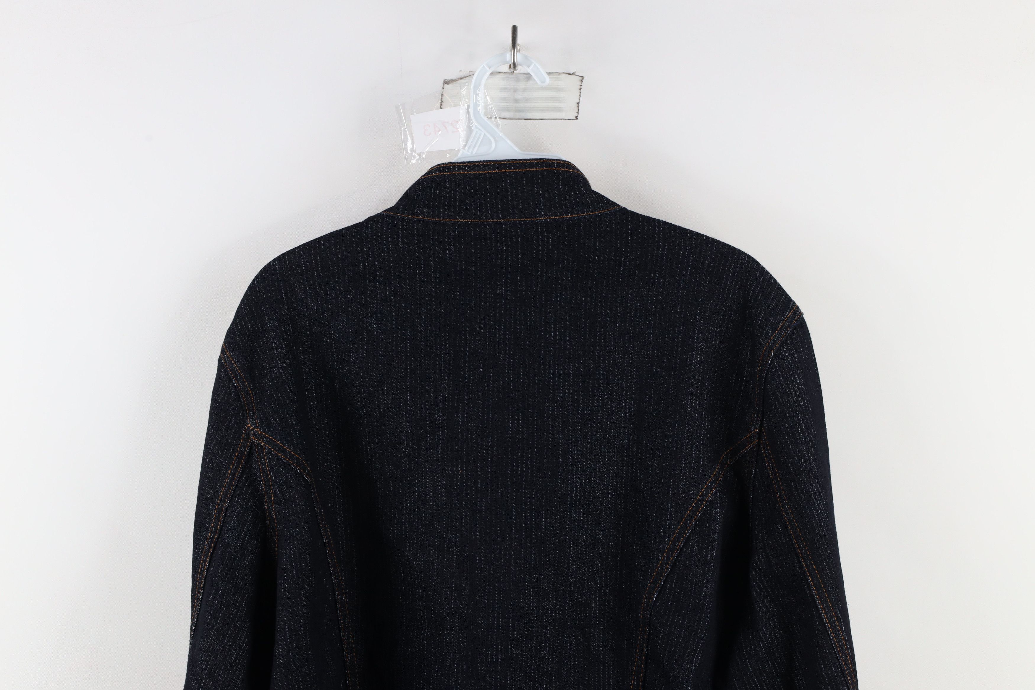 Fubu × Vintage Vintage FUBU Diamond Studded Striped Denim Trucker Jacket Size XXL / US 16-18 / IT 52-54 - 16 Thumbnail