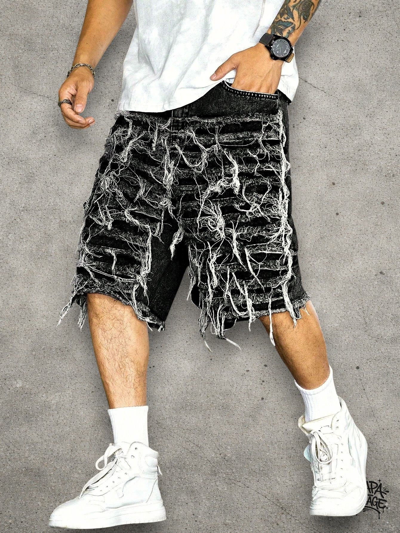 Japanese Brand Distressed goth shorts Size US 32 / EU 48 - 4 Thumbnail