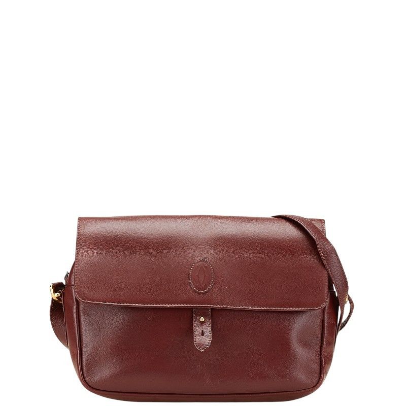 Cartier Cartier Must Line Bordeaux Leather Shoulder Bag Leather Crossbody Bag in Red, Women's