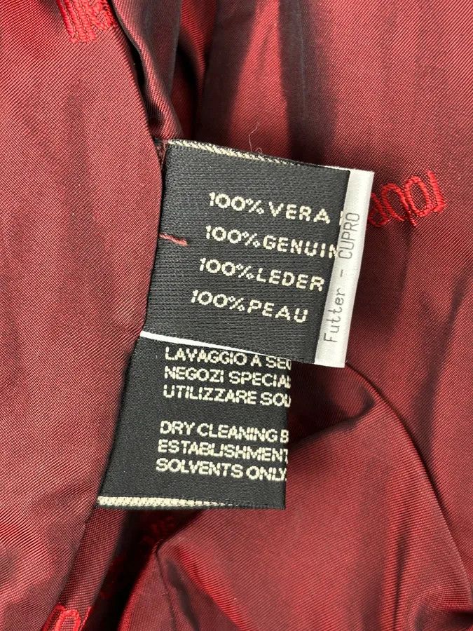 Roberto Cavalli AW2000 Roberto Cavalli Bordeaux Leather Crocodile Embossed Leather Jacket Size S / US 4 / IT 40 - 12 Thumbnail
