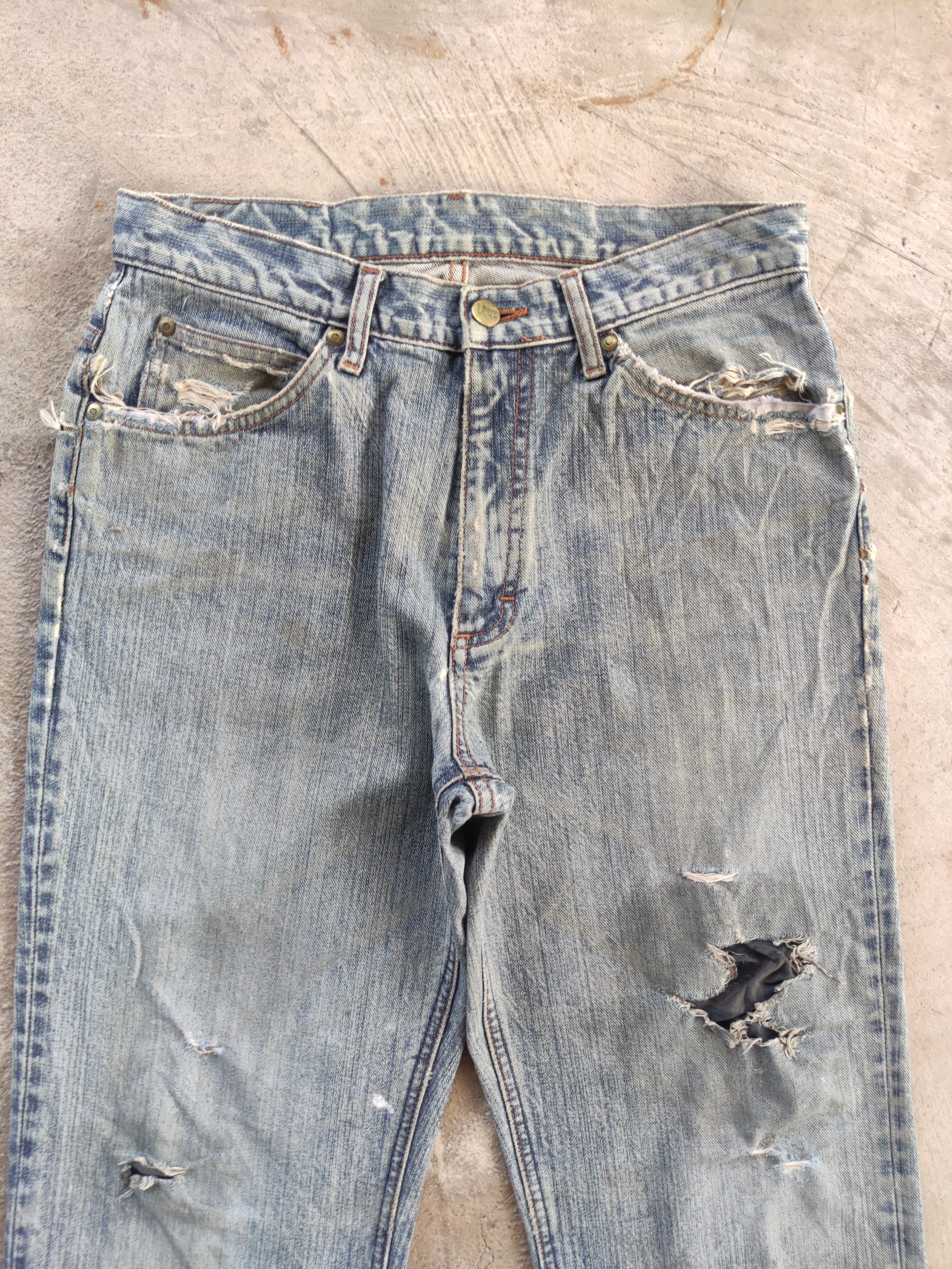 Lee Vintage Lee Japan Jean Distressed Faded Denim Pants Size US 31 - 3 Thumbnail