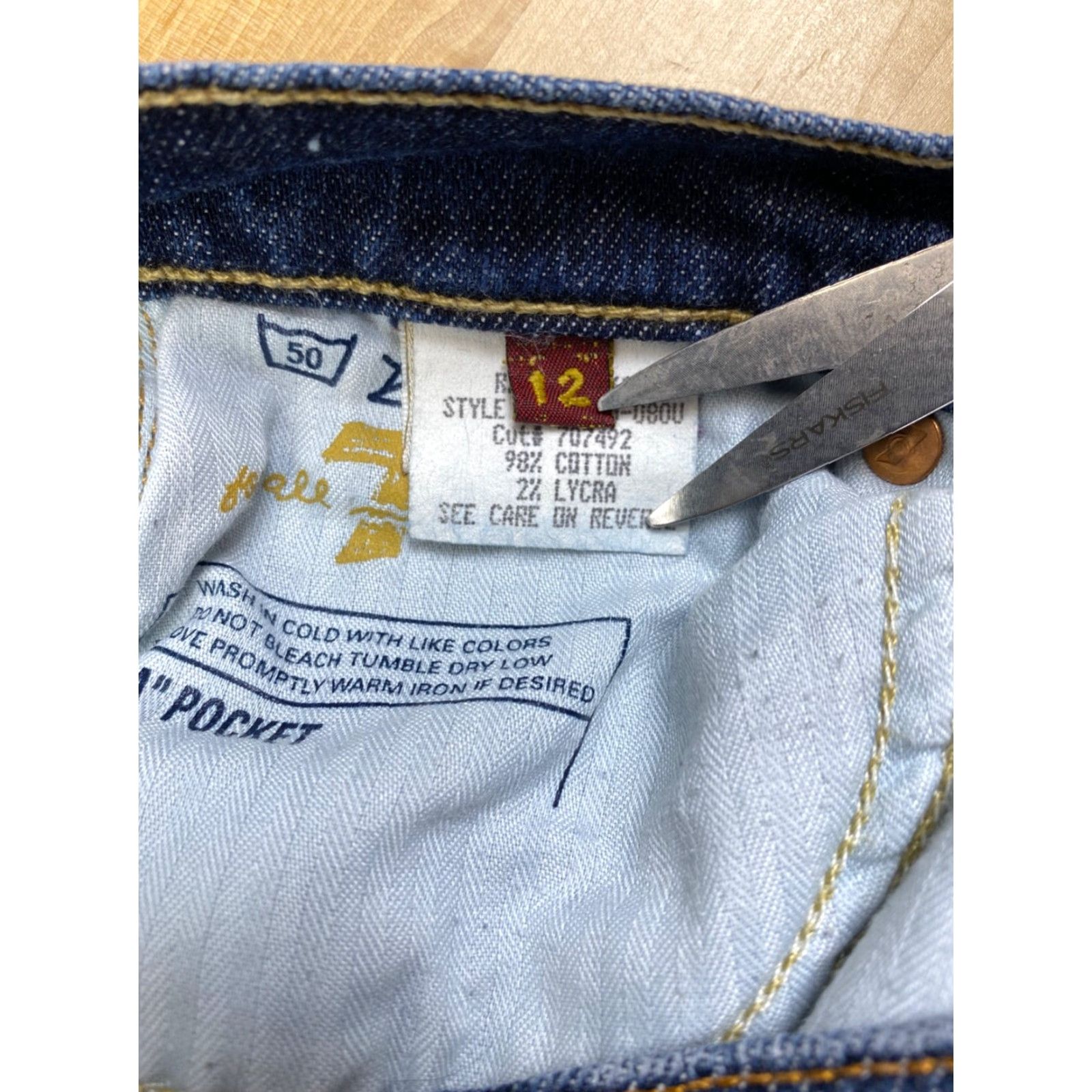 7 For All Mankind VINTAGE 7 for all Mankind Jeans Women 12 Blue Dark Wash A Pocket Bootcut Denim Size 34" / US 12 / IT 48 - 4 Thumbnail