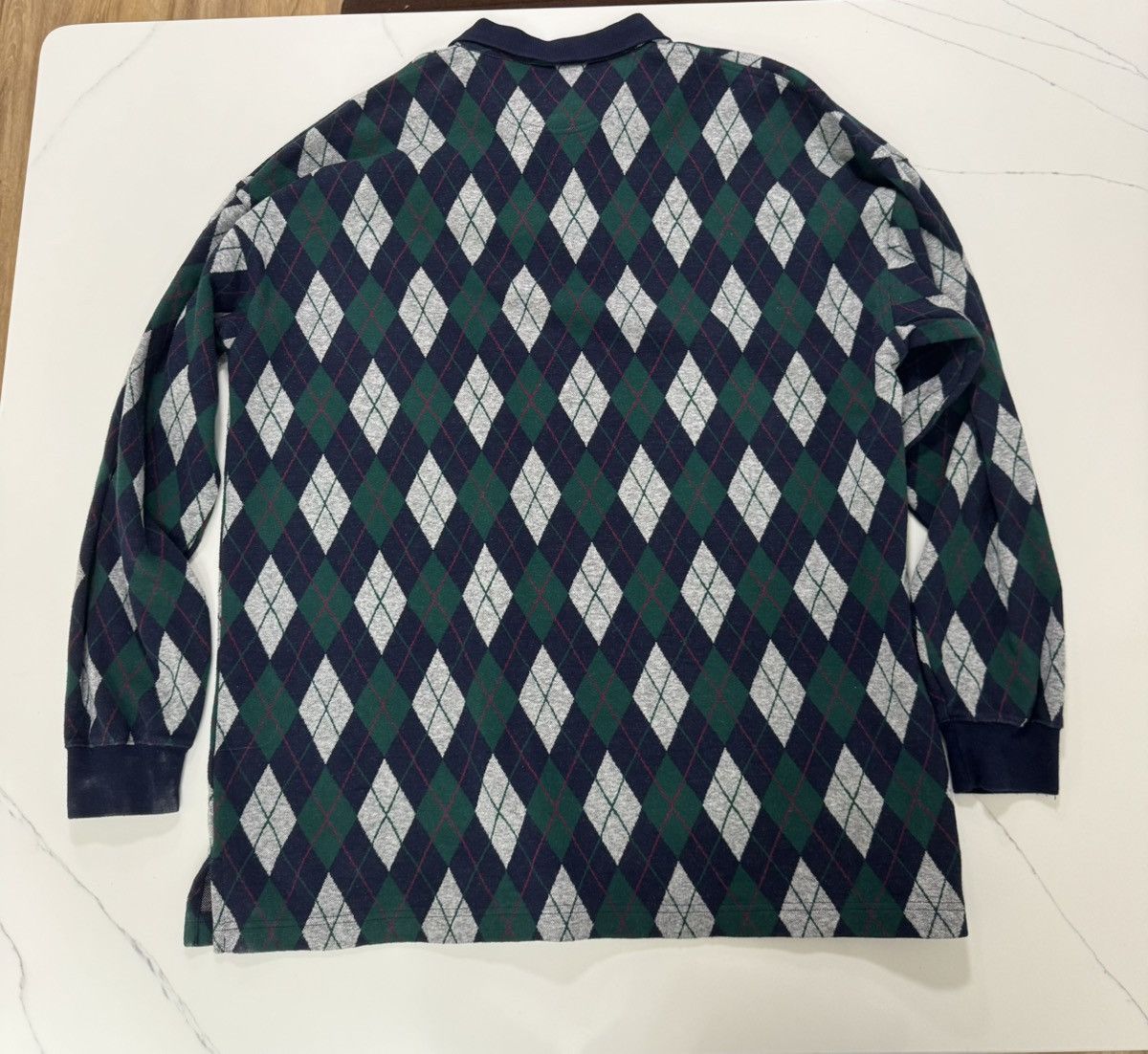 Other Vintage Salty Dog Argyle Long Sleeve Rugby / Polo Shirt 🧶🍃 Size US XL / EU 56 / 4 - 2 Thumbnail
