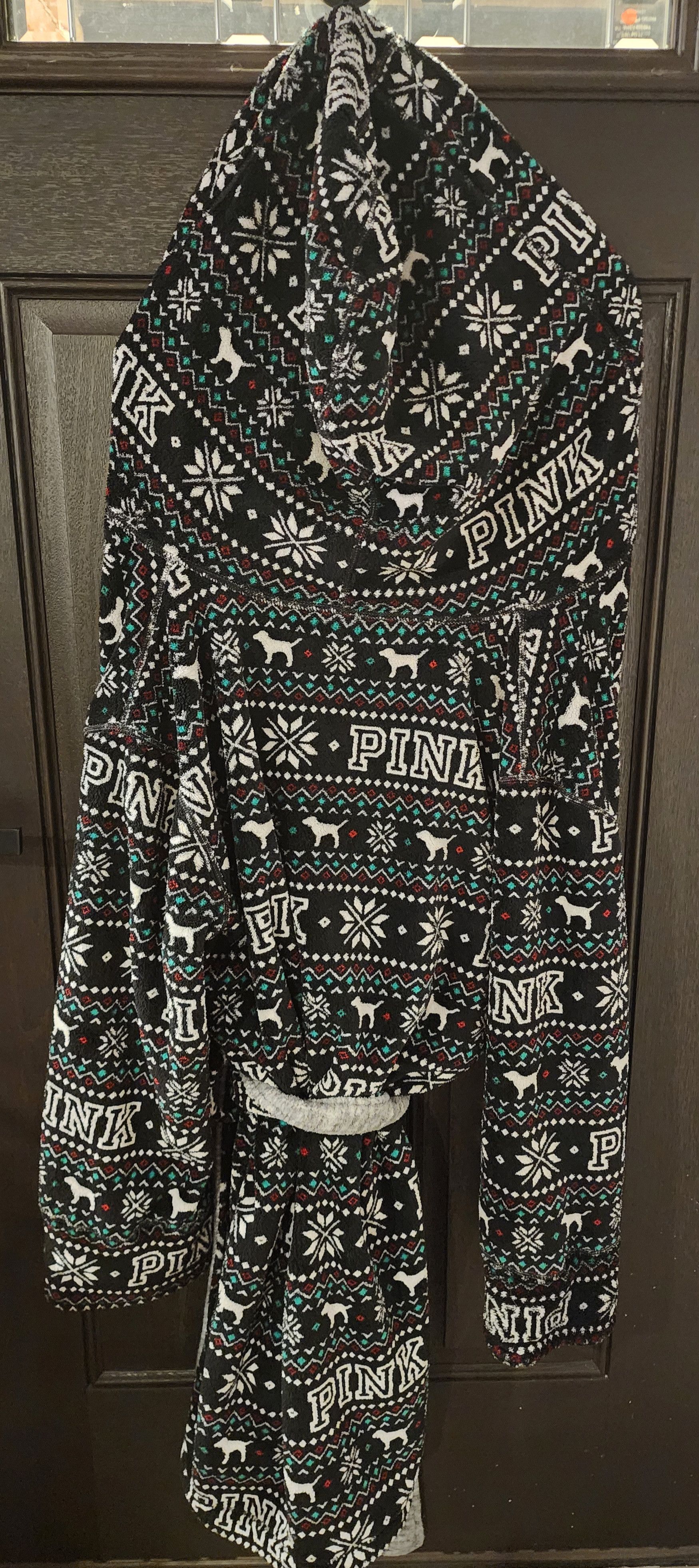 Victoria's Secret Victoria's Secret PINK Black Holiday Reversible Robe XS/S Size XS / US 0-2 / IT 36-38 - 3 Thumbnail