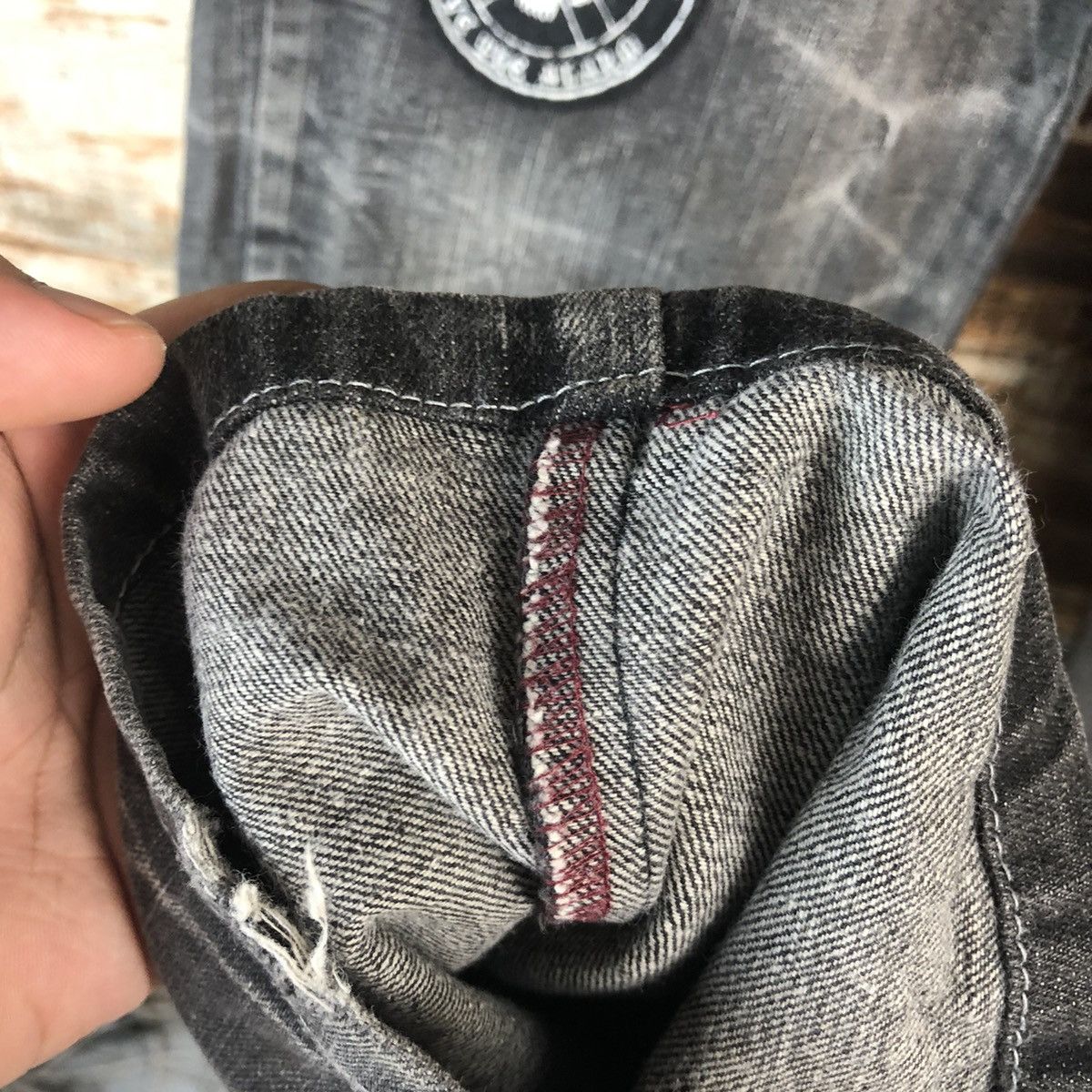 Japanese Brand DL Deluxe Black double waist rapper Denim Pants #C739 Size US 30 / EU 46 - 10 Thumbnail