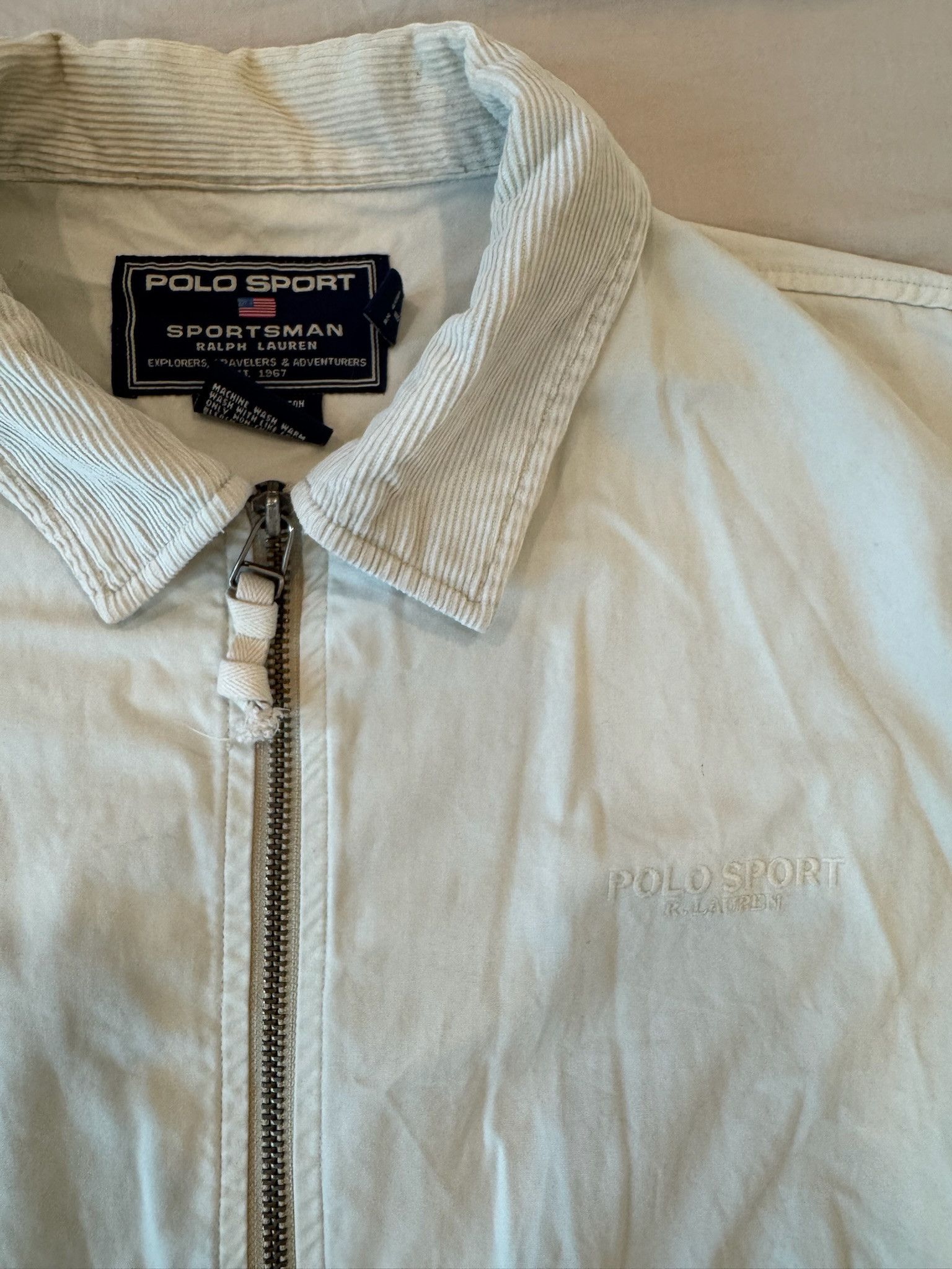 Polo Ralph Lauren Polo Sport Corduroy Collar White Work Jacket Size US XL / EU 56 / 4 - 2 Thumbnail