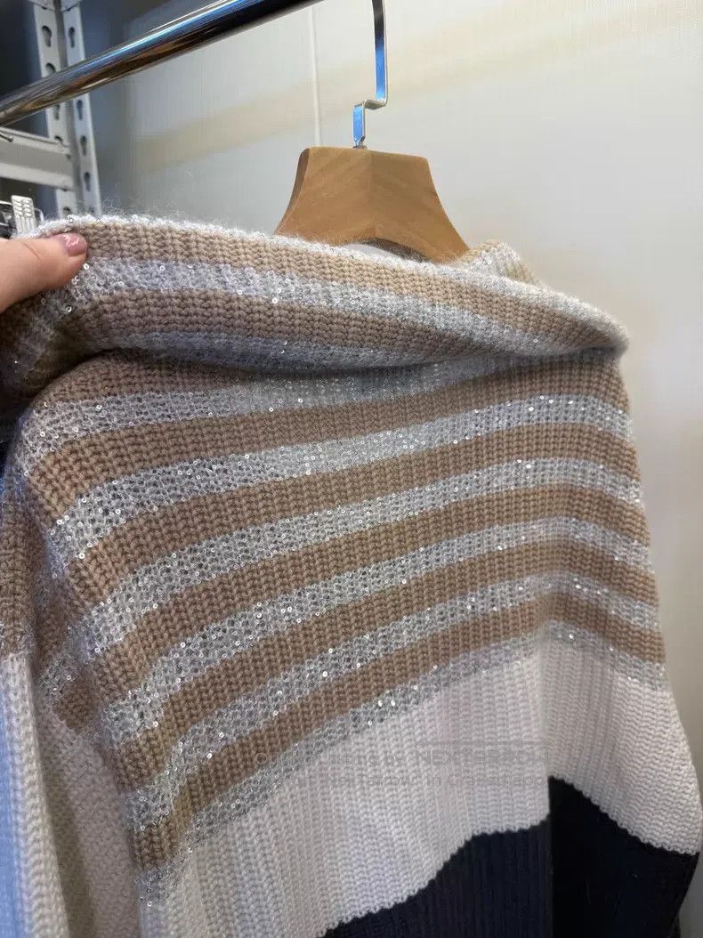 Brunello Cucinelli Brunello Cucinelli Sequined Cashmere Cardigan Size L / US 10 / IT 46 - 7 Thumbnail