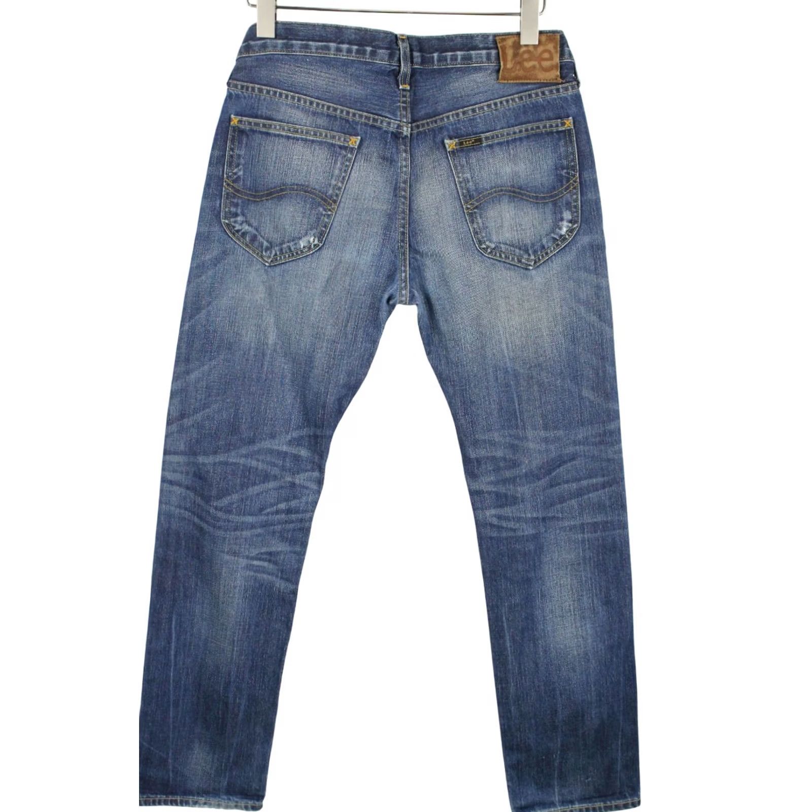 Lee Lee Jeans Slim Button Fly Daren W32/L32 Blue Logo Whiskers Fade Effect Mens Jeans Slim Fit (100% Cotton) Size US 32 / EU 48 - 2 Thumbnail