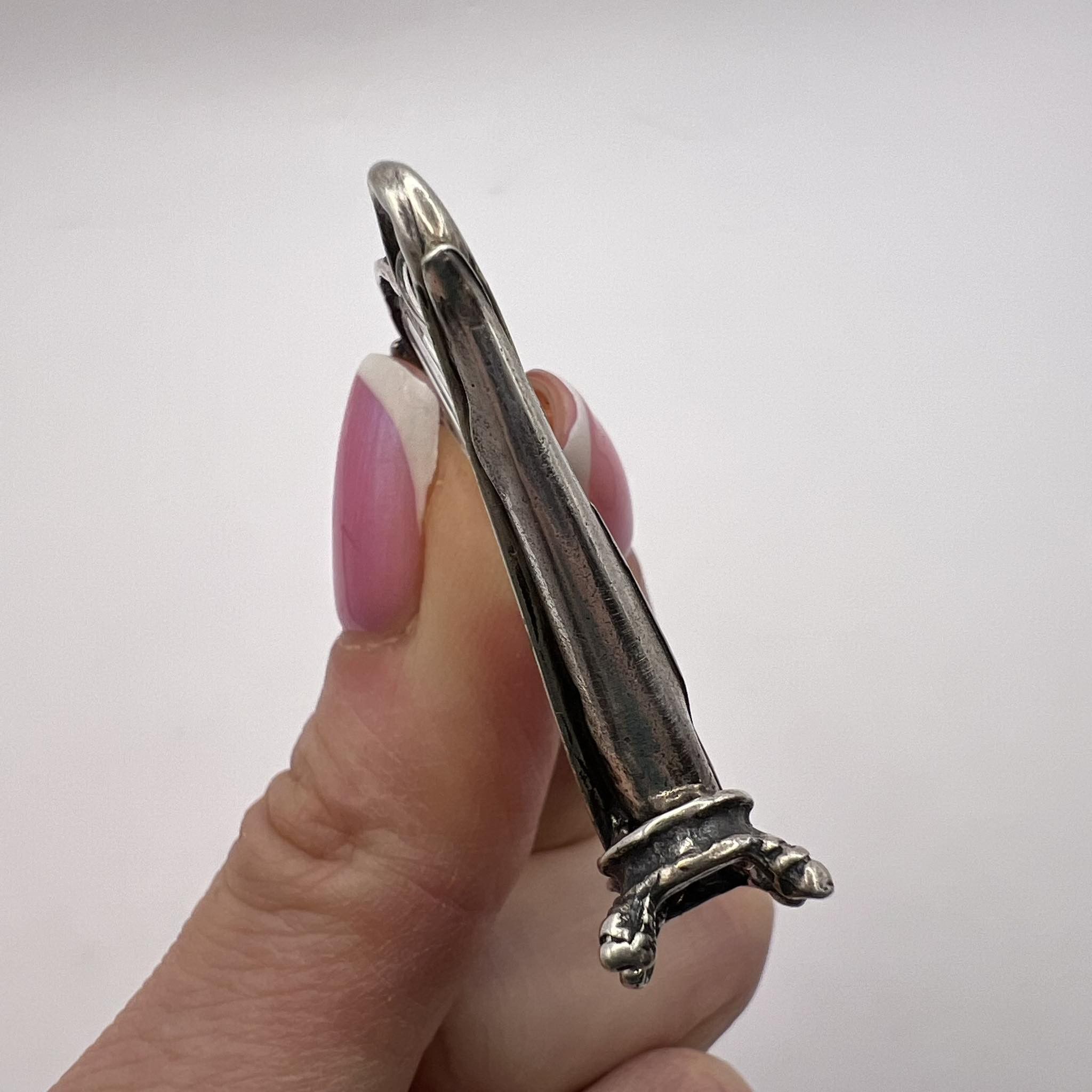 Vintage Vintage Mini Statue Silver 800 Music Harp Signed Italy Size ONE SIZE - 3 Thumbnail