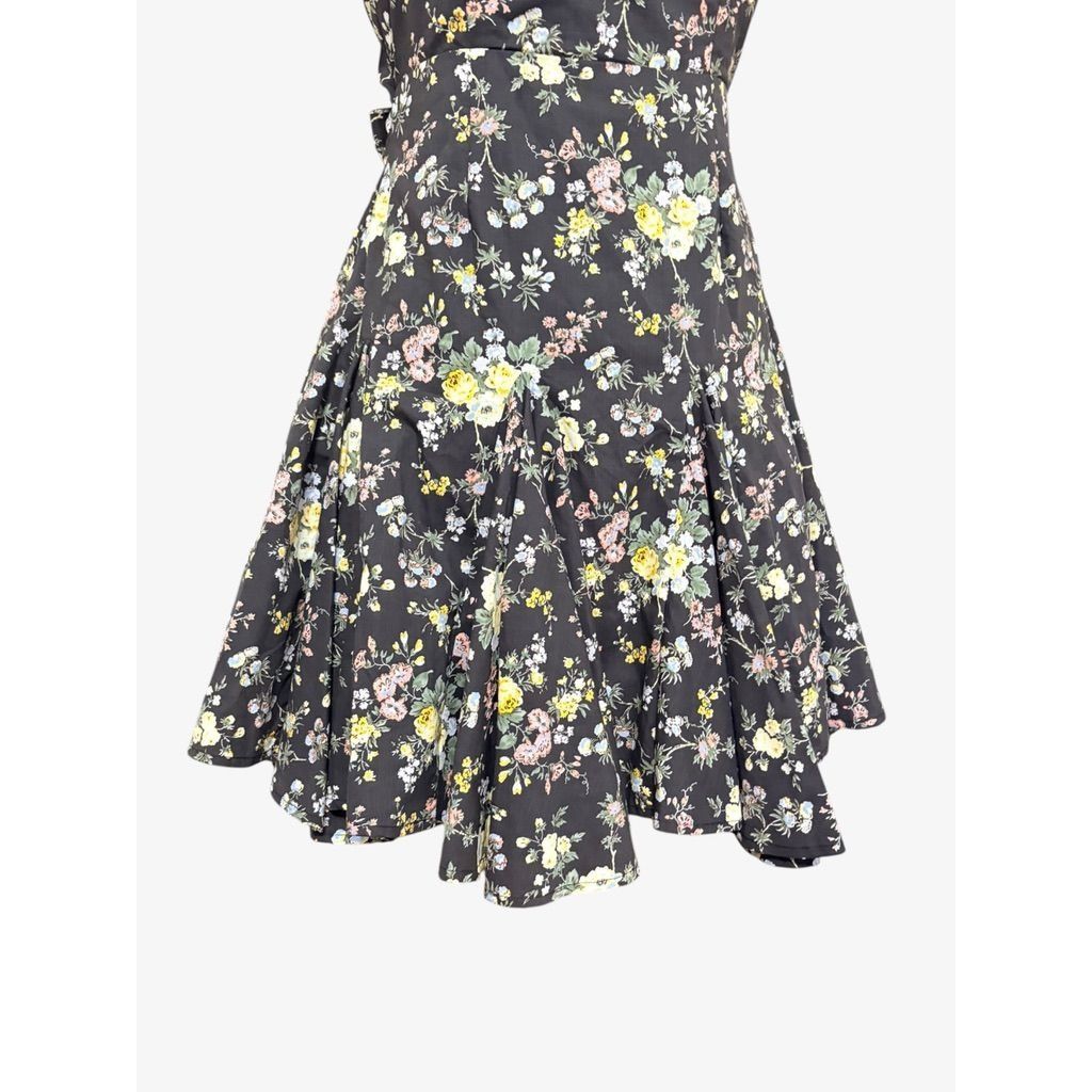 Other Mable Black Multi Floral Mini Dress S Ruffle Open Back Bow V Size S / US 4 / IT 40 - 7 Thumbnail