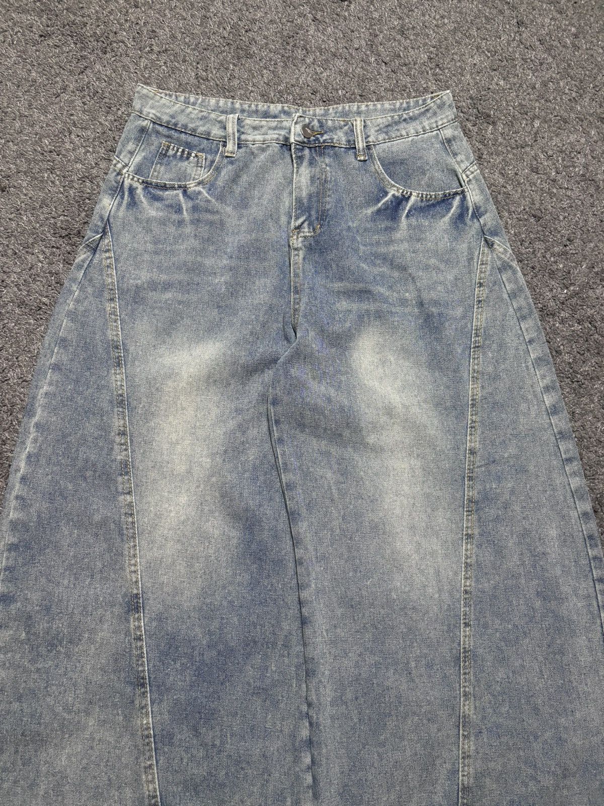 Jean Vintage wide leg rare parachute balloon baggy blue jeans Size US 34 / EU 50 - 4 Thumbnail