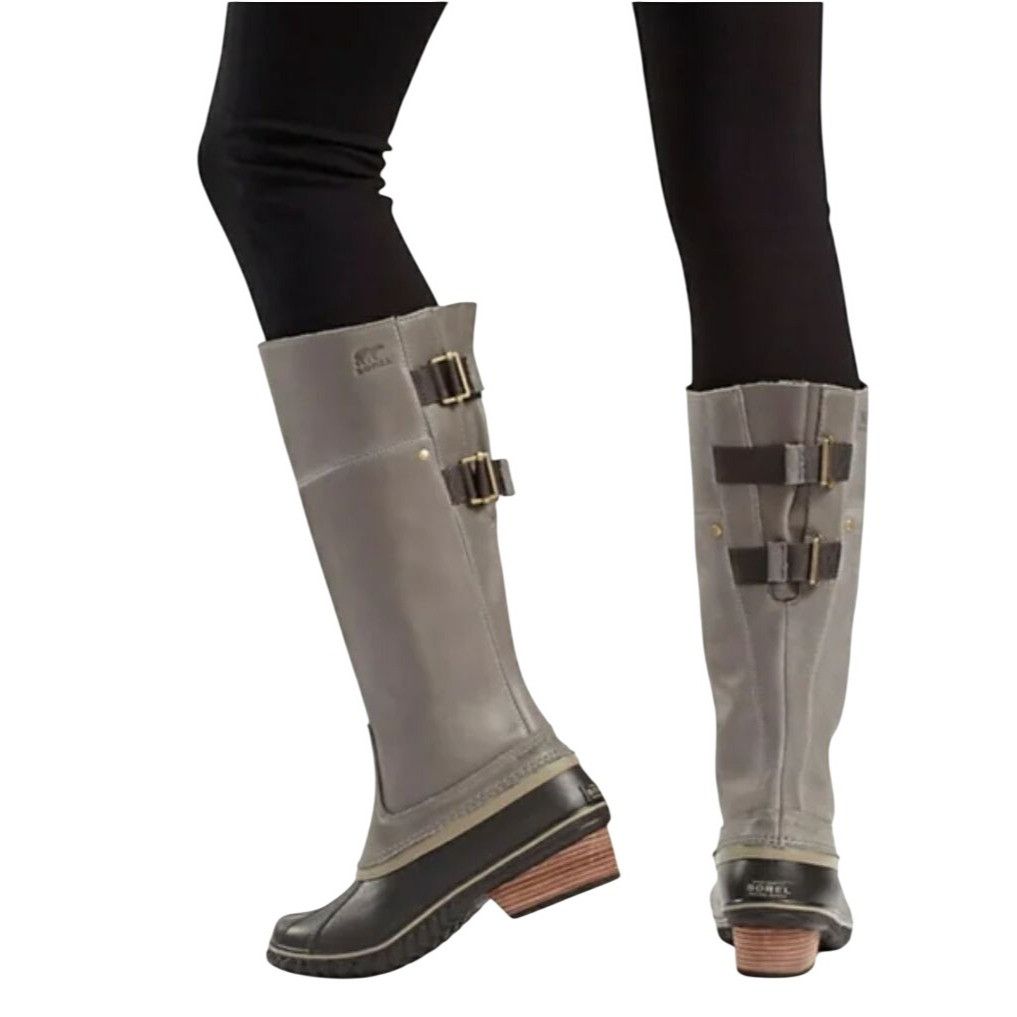 SOREL New Sorel Slimpack Riding Tall II Gray Leather Snow Boot Siz Size US 10 / IT 40 - 1 Thumbnail