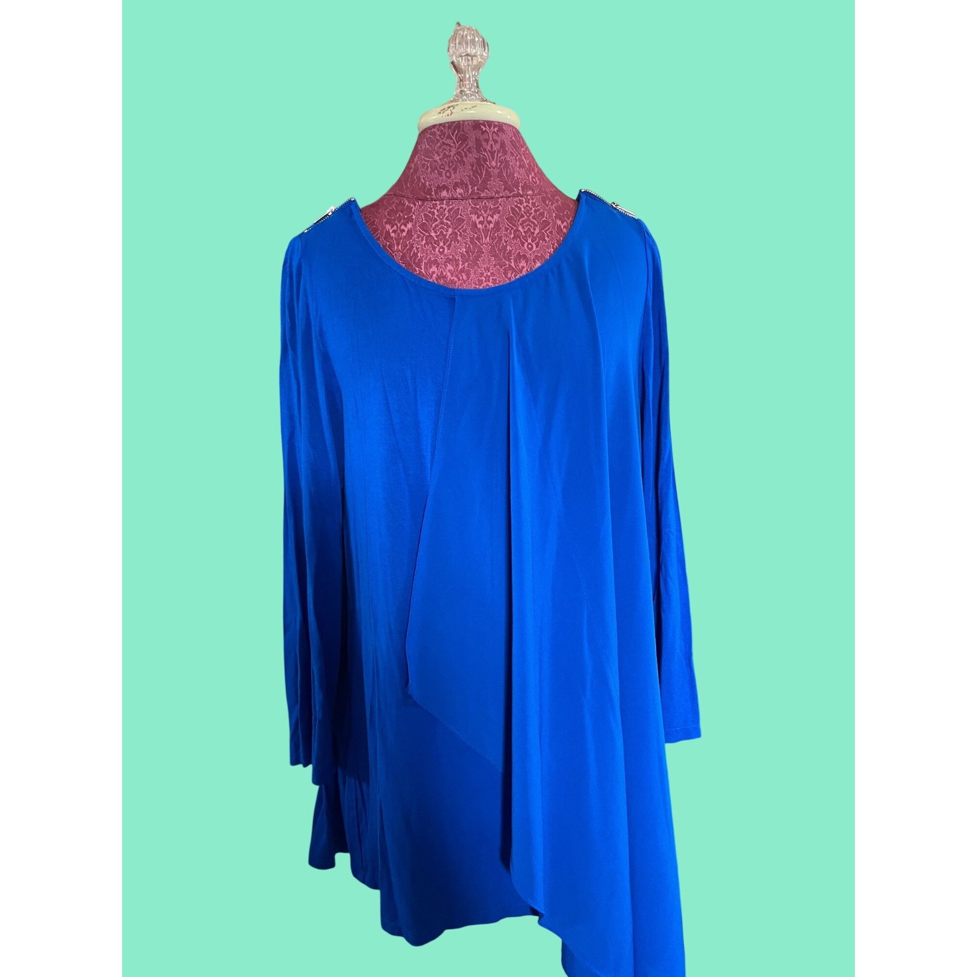 Other Rafaella Womens Royal Blue Asymmetrical Layered Tunic Top Lg Size L / US 10 / IT 46 - 1 Thumbnail