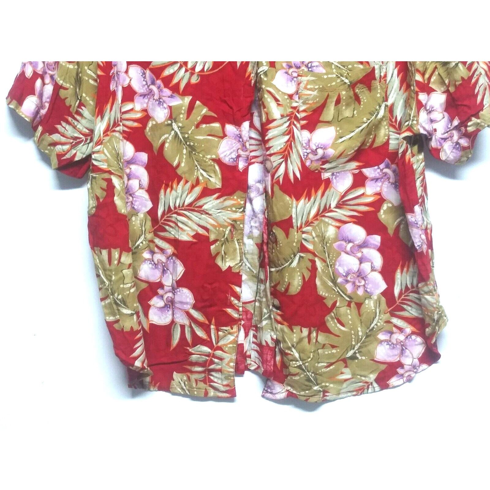 Vintage VINTAGE D.P.S Woman Hawaiian Shirt 1X plus size red tan coll Size XL / US 12-14 / IT 48-50 - 4 Thumbnail