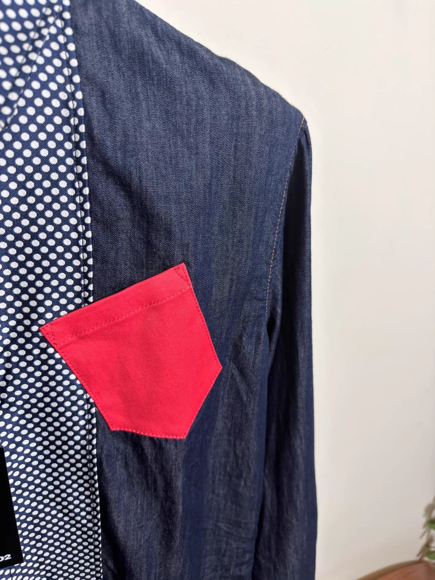 Dsquared2 Dsquared2 D2 Polka Dot Denim Shirt Jacket 46 Red Size US S / EU 44-46 / 1 - 4 Thumbnail