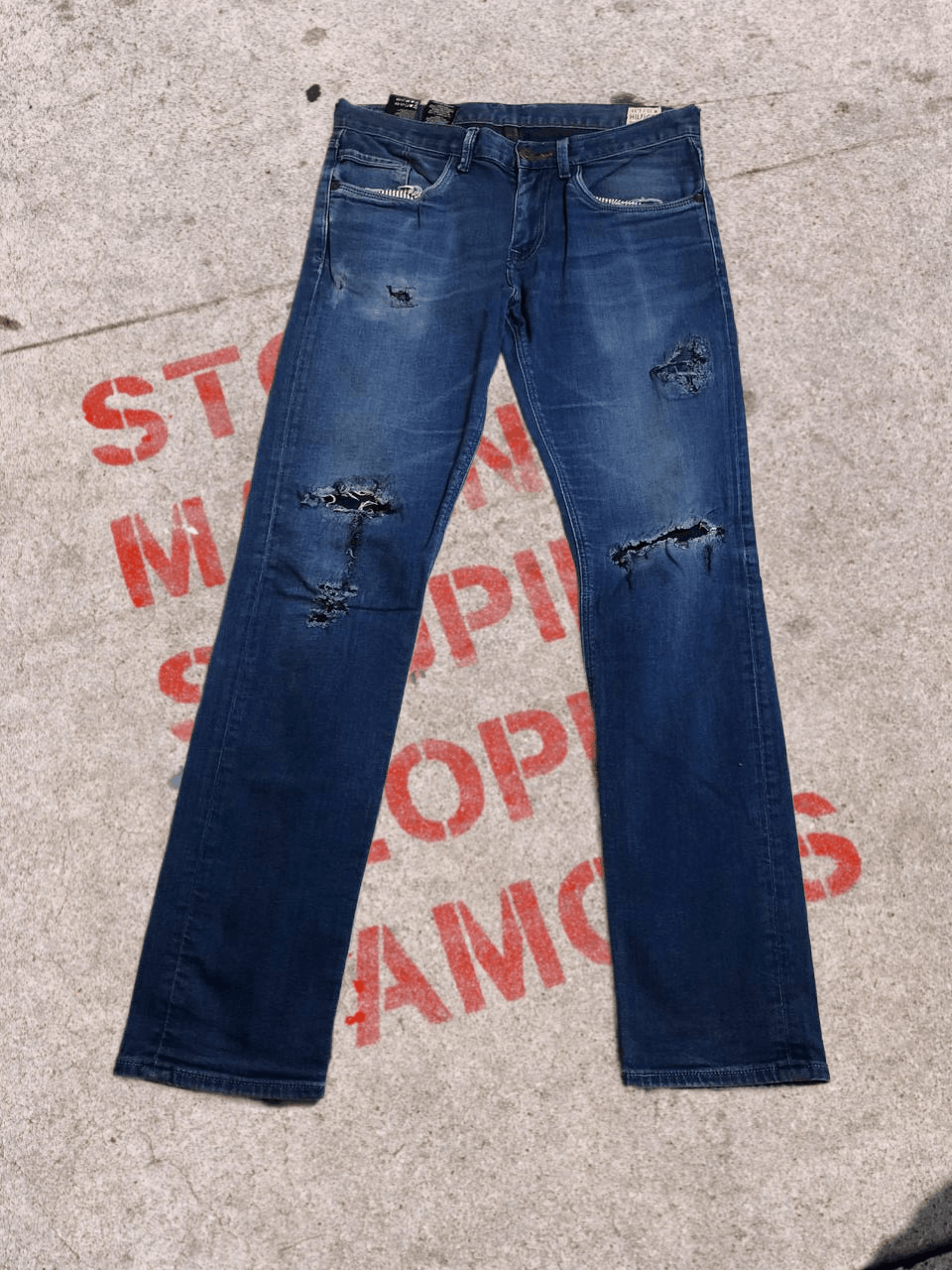 Tommy Hilfiger Tommy Hilfiger logo blue jeans vintage Size US 33 - 1 Thumbnail
