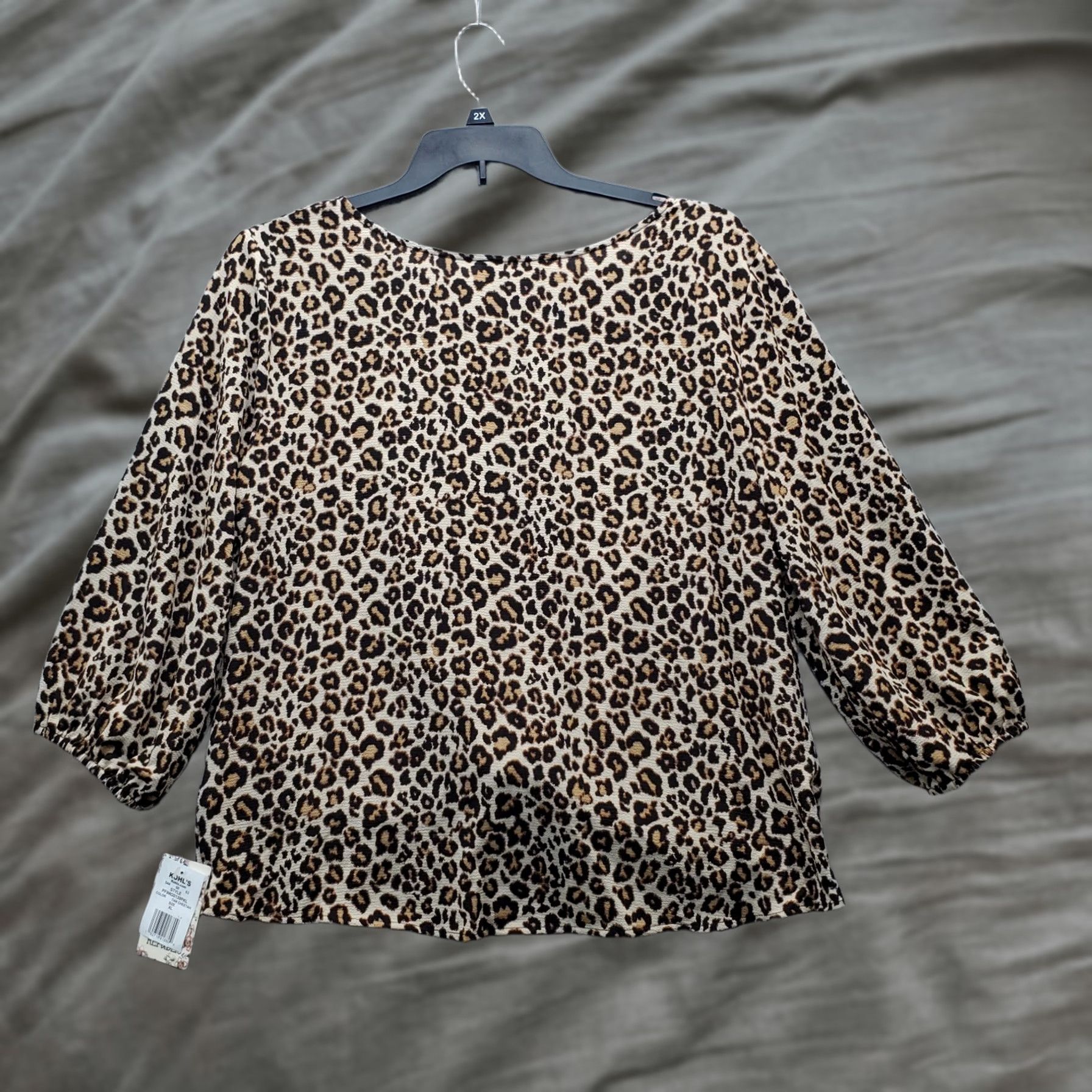 Vintage Leopard Pink Republic Blouse Womens XL Long Sleeve Scoop Neck Multi Leopard Size XL / US 12-14 / IT 48-50 - 1 Thumbnail