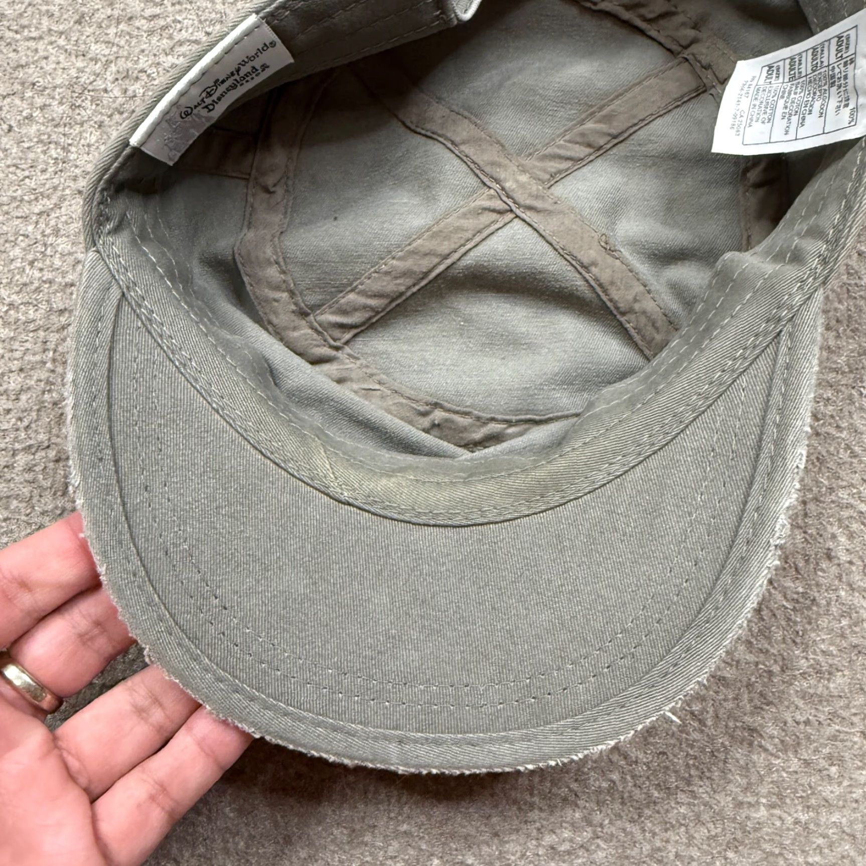 Disney VINTAGE Disney Women's Patrol Cap One Size Gray Mickey Logo Patrol Hat Green Size ONE SIZE - 5 Thumbnail