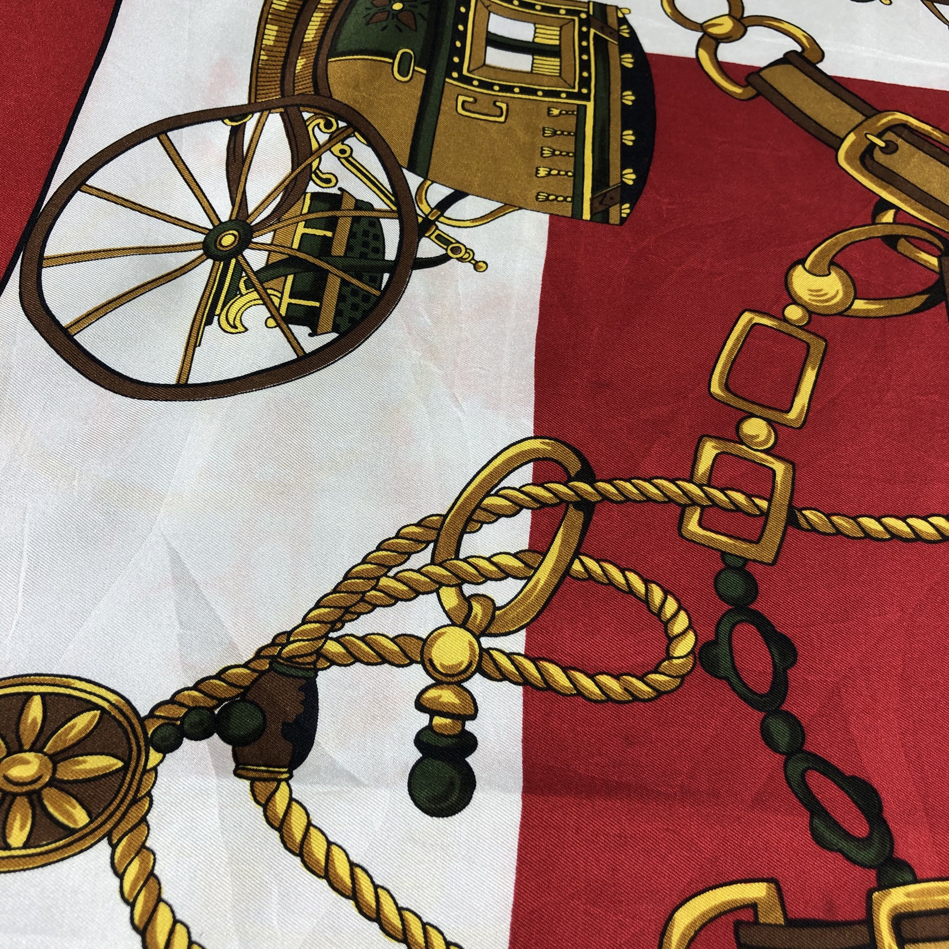 Vintage Castel Luxury Carriage Silk Scarf Foulards M262 Size ONE SIZE - 5 Thumbnail