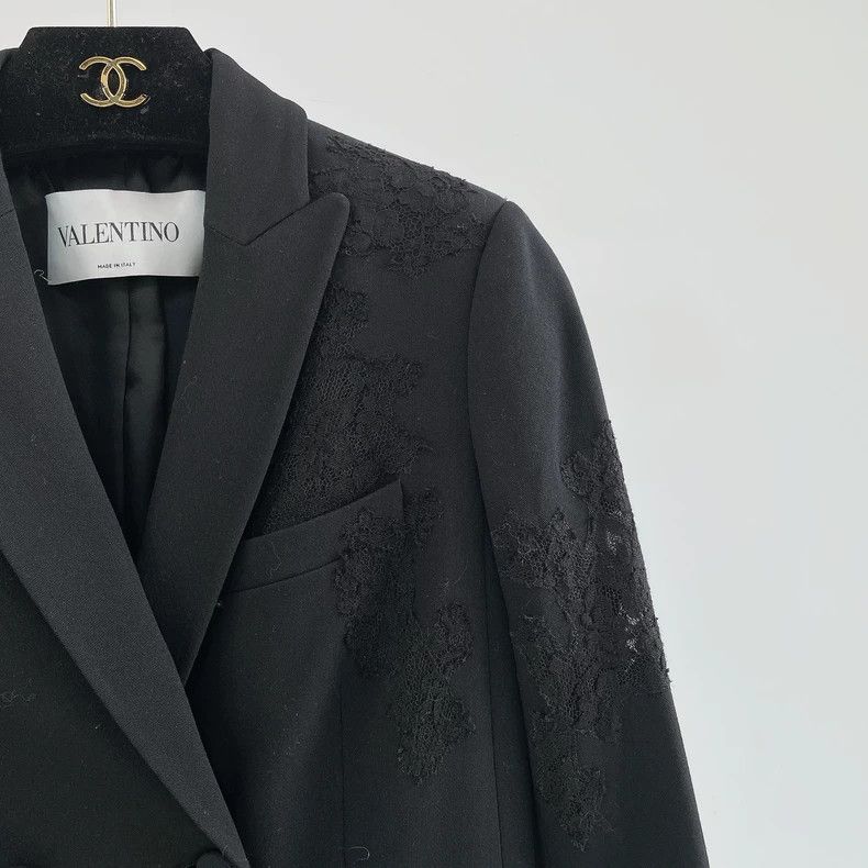 Valentino Valentino Black lace blazer Size XXS / US 00 / IT 34 - 3 Thumbnail