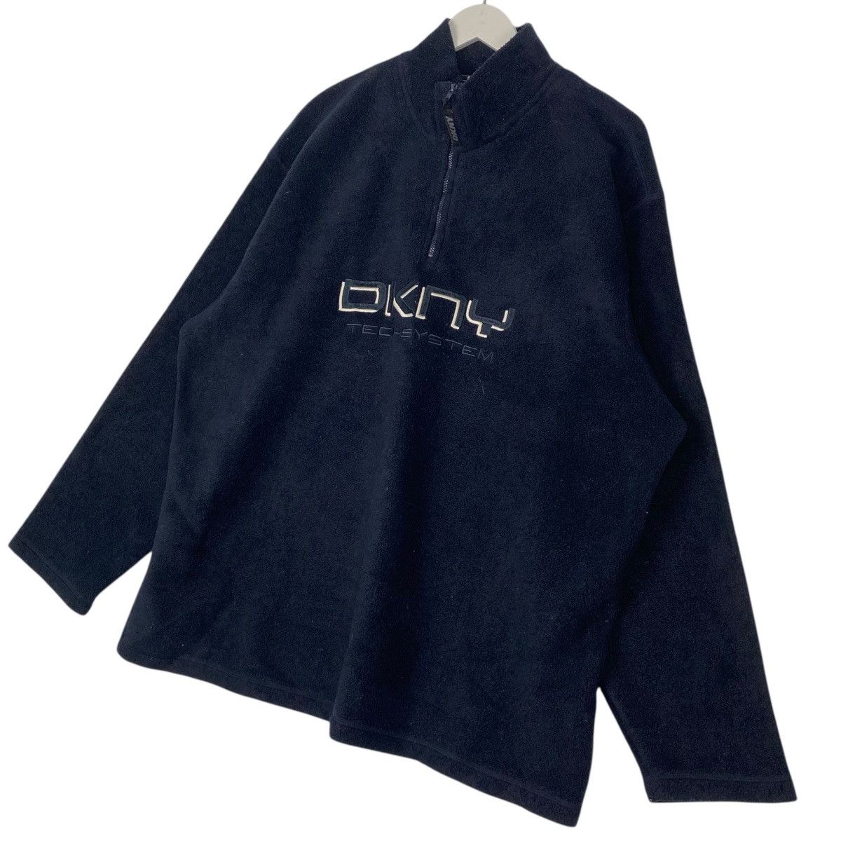 Other Vintage 90s DKNY Tec-System Half Zipper Fleece Navy Blue Size US XL / EU 56 / 4 - 2 Thumbnail