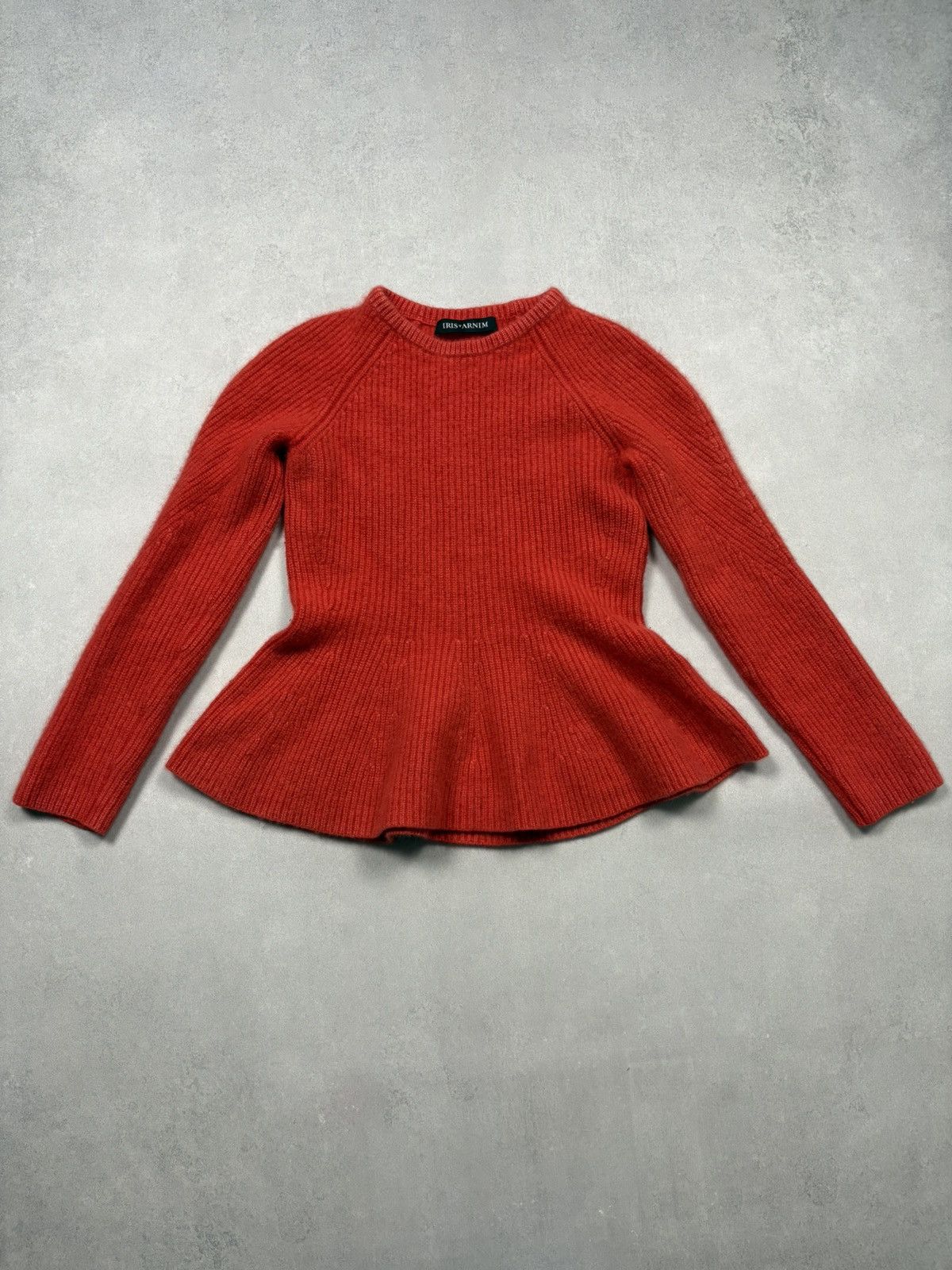 Iris von Arnim Iris Von Arnim Cashmere Peplum Knit Sweater Red M Italy Rare Size M / US 6-8 / IT 42-44 - 1 Thumbnail
