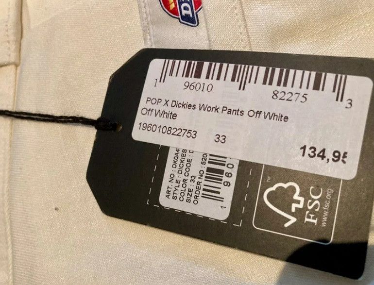 Dickies Pop Trading Company work pants off white 33 new Size US 33 - 6 Thumbnail
