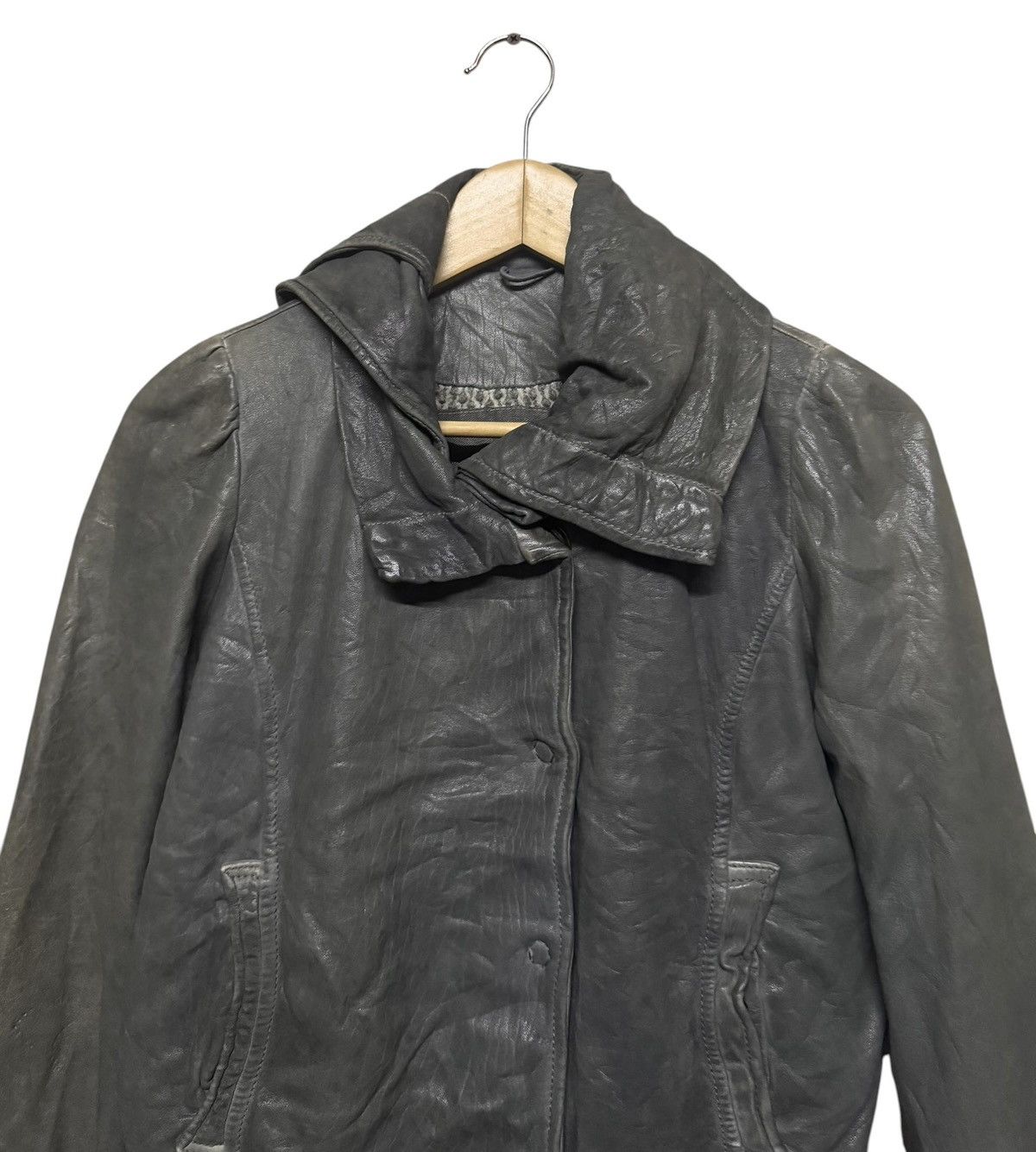 Giorgio Brato Authentic🔥Giorgio Brato Highneck Leather Jacket Size US XXS / EU 40 - 4 Thumbnail
