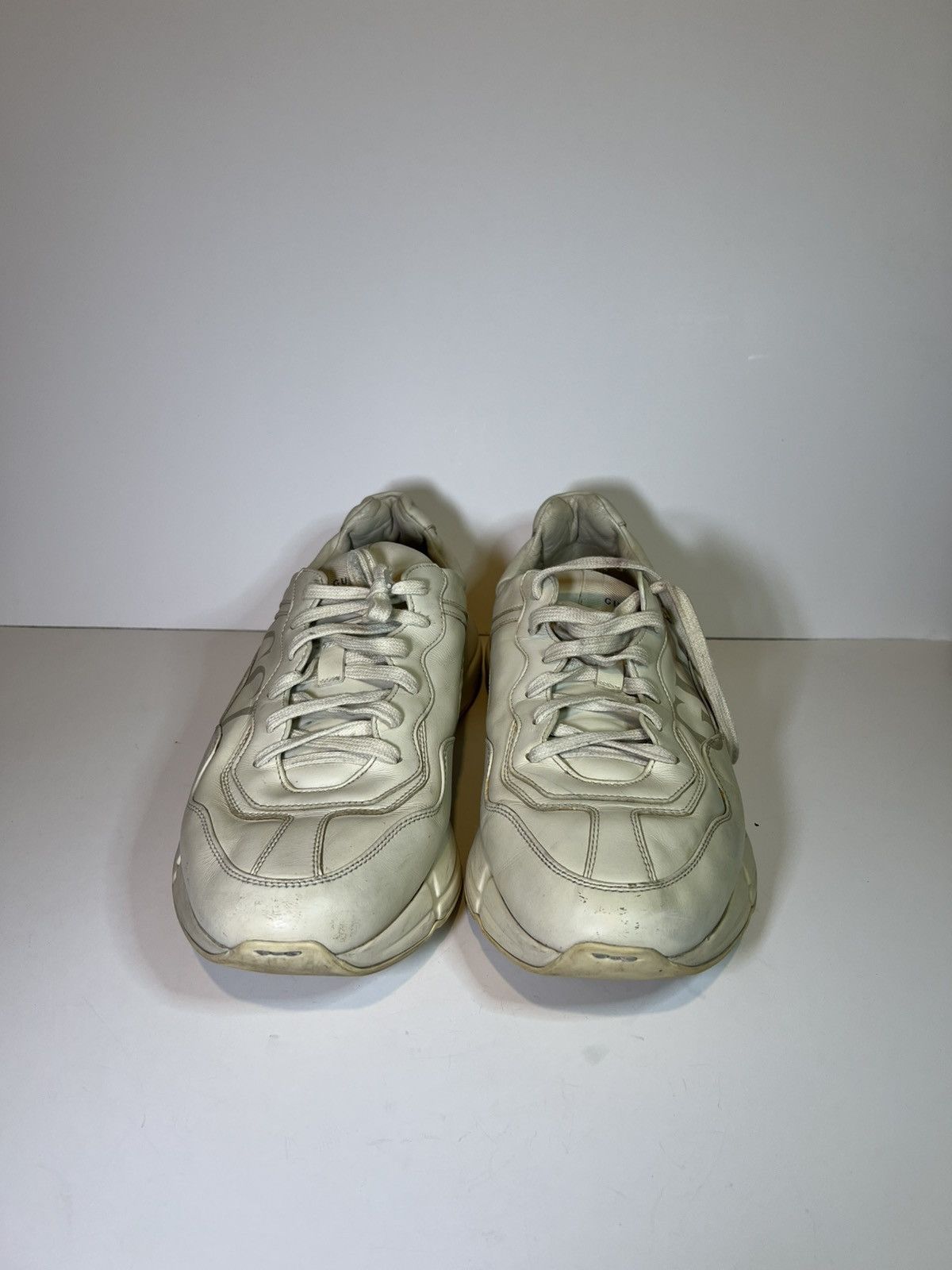 Gucci Gucci Rhyton leather sneakers in ivory vintage gucci logi Size US 13 / EU 46 - 2 Thumbnail