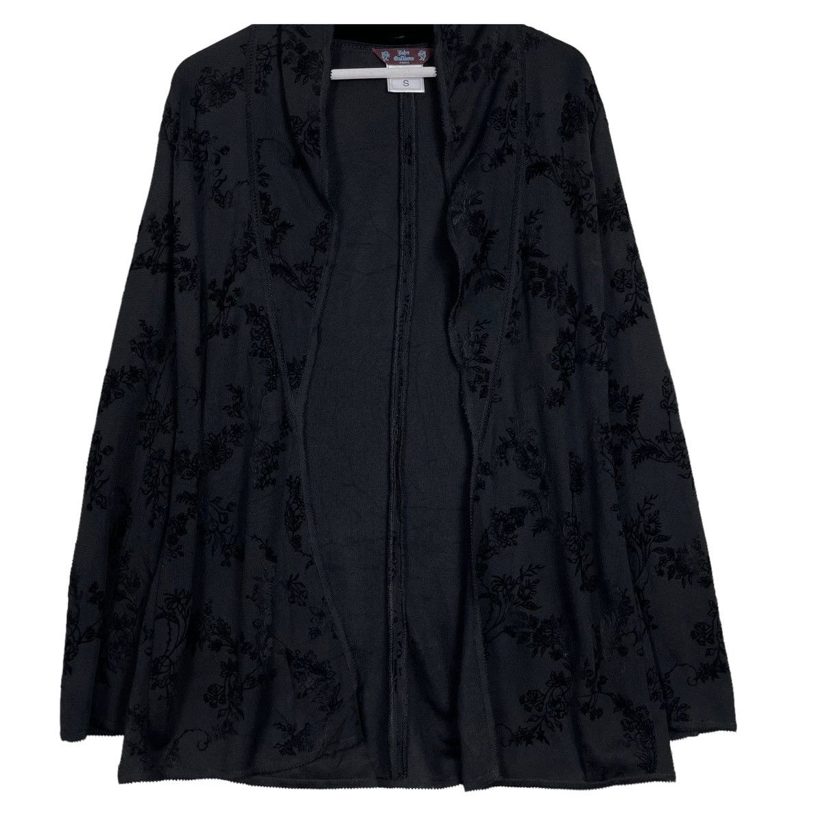 John Galliano 💥JOHN GALLIANO BLACK FLORAL LINEN CARDIGAN Size US L / EU 52-54 / 3 - 5 Thumbnail