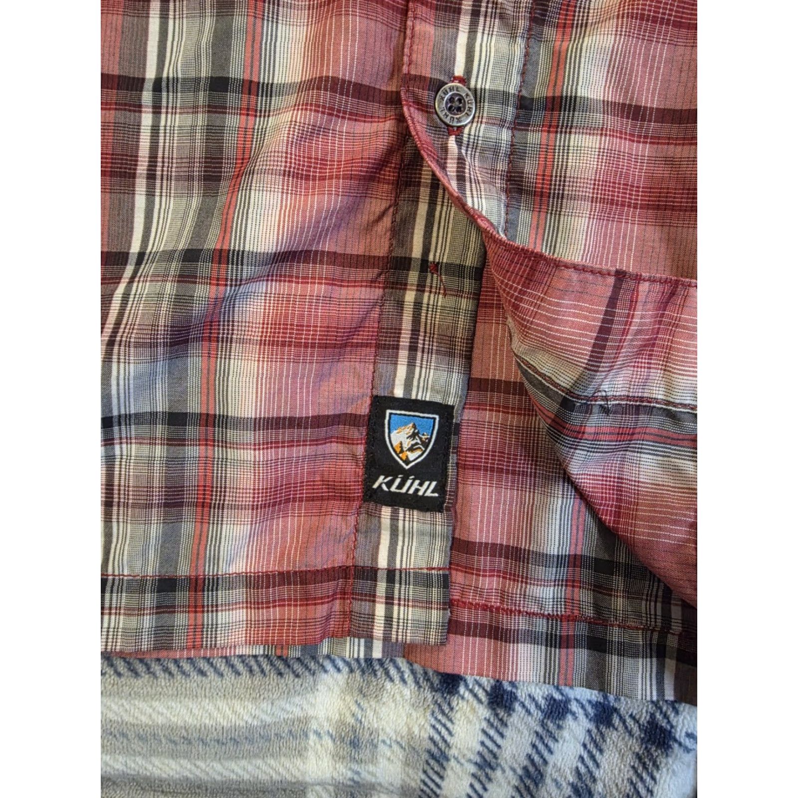 Vintage Kuhl Eluxur Short Sleeve Button Up Shirt Red Plaid Outdoors Hiking Men's XL Shirt Size US XL / EU 56 / 4 - 6 Thumbnail