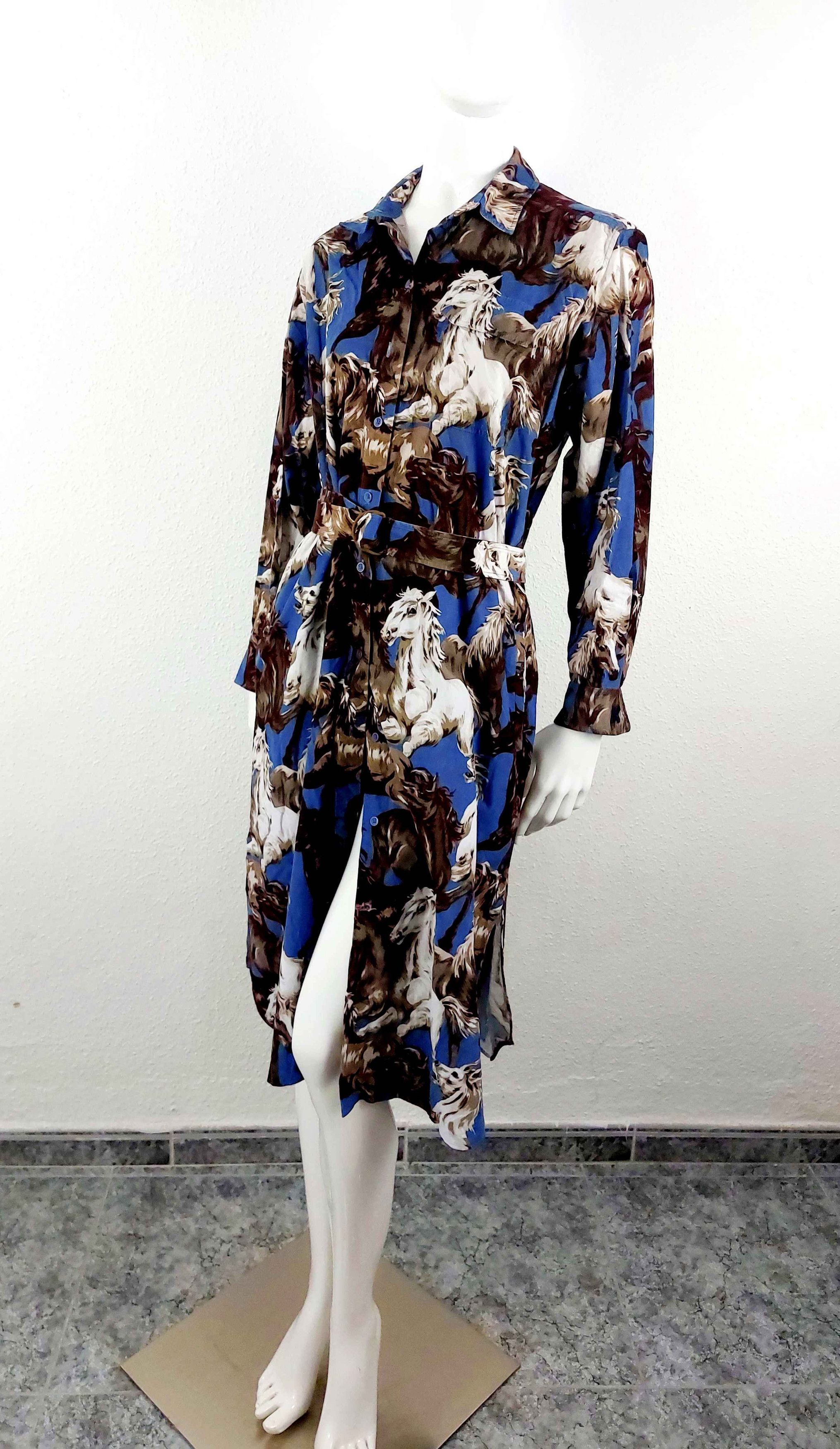 Kenzo KENZO Women's Chevaux Horse Cowboy Denim Tunc Dress Size M / US 6-8 / IT 42-44 - 3 Thumbnail