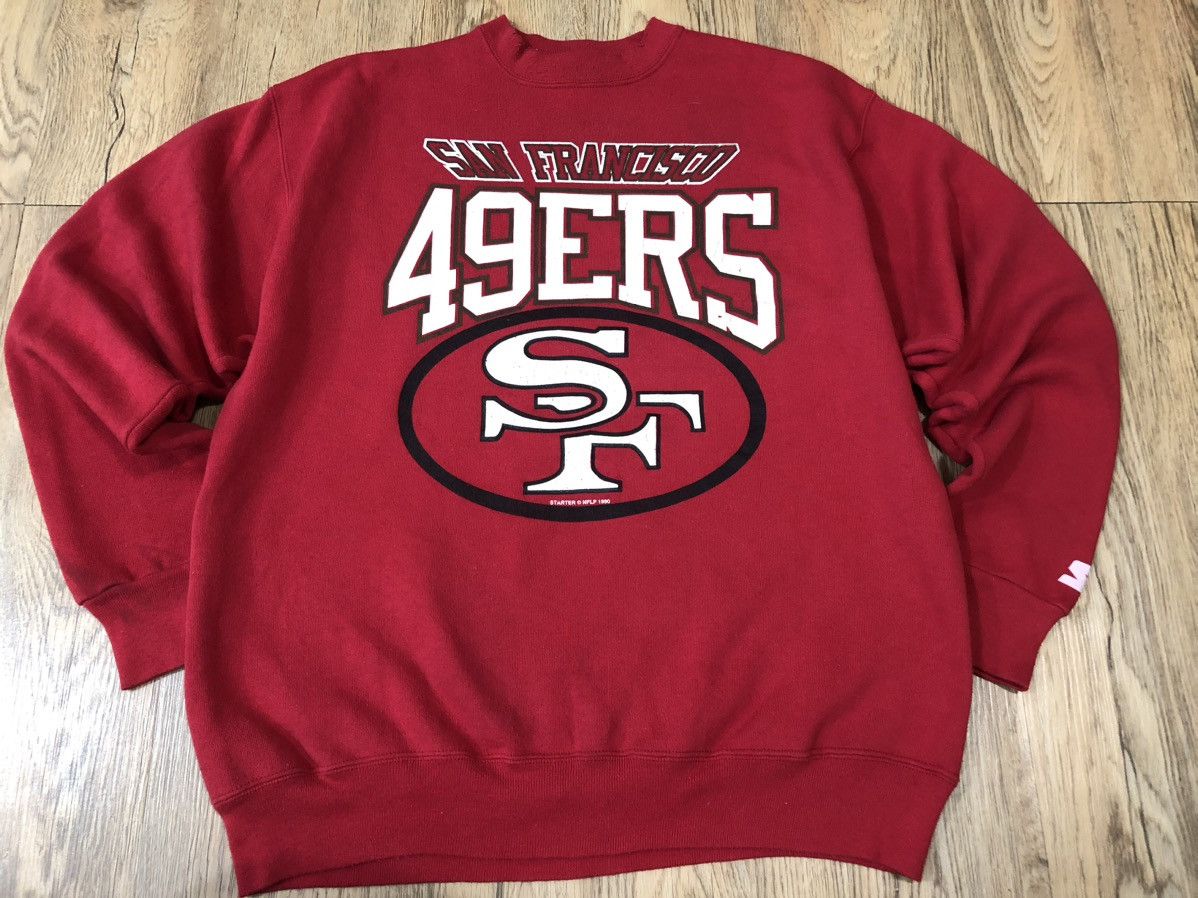 Image of Nfl x San Francisco 49Ers Vintage Starter Sun Francisco 49Ers Sweatshirt in Red, Men's (Size Large)