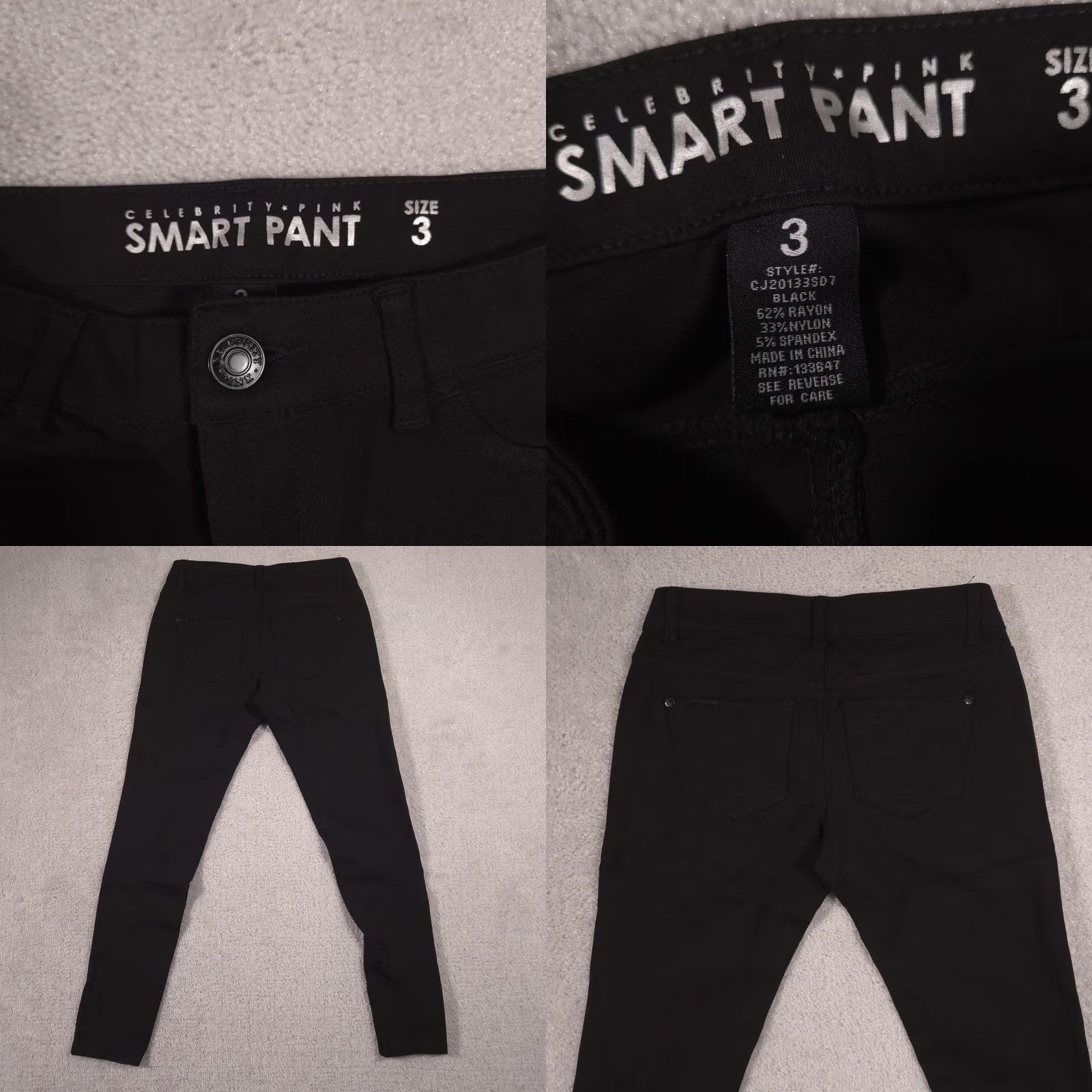 Vintage Celebrity Pink Pants Black Juniors 3 Ponte Slim Stretch Jegging Casual Size 26" / US 2 / IT 38 - 8 Thumbnail