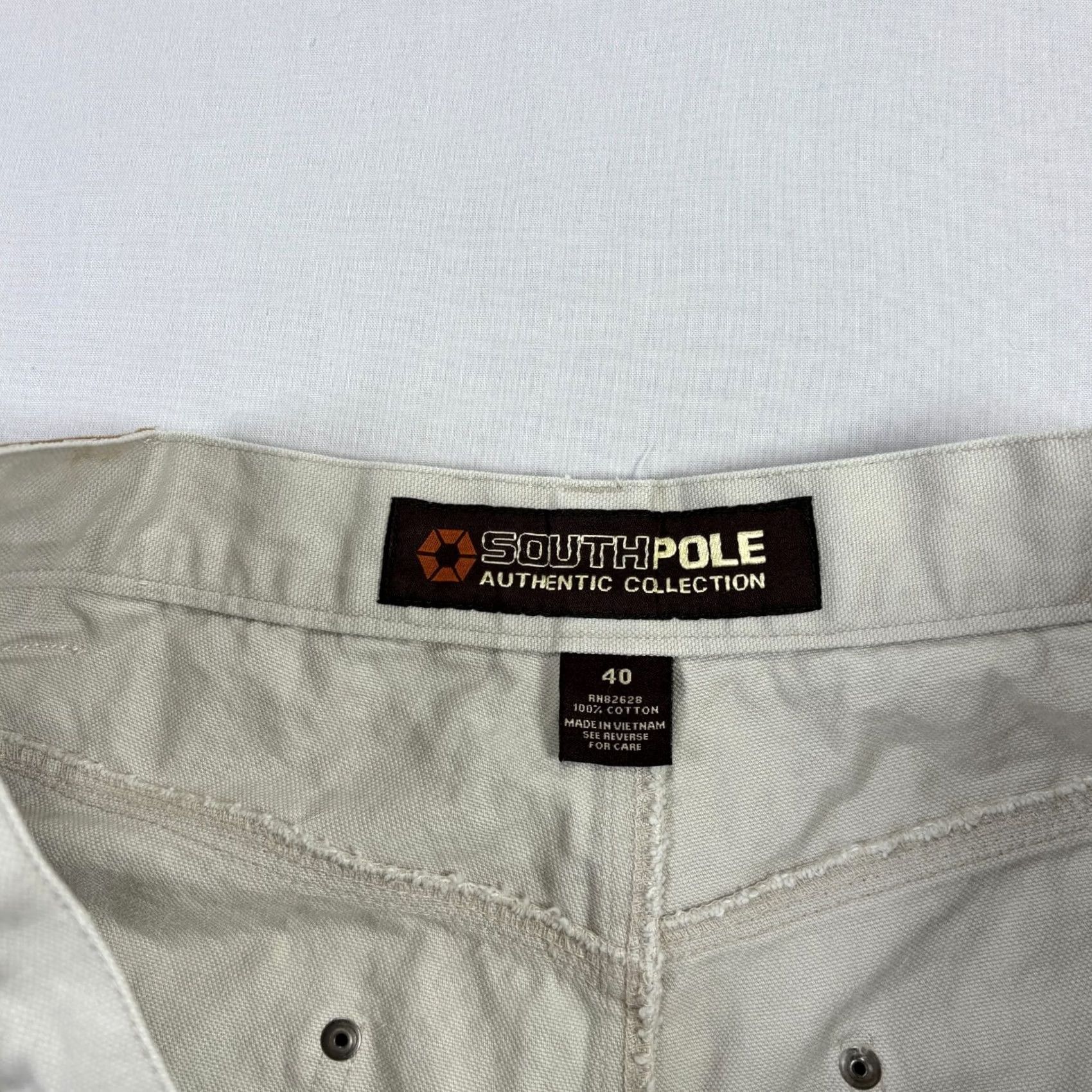 Southpole VINTAGE Southpole Pants Mens Size 40 Beige Carpenter Wide-Leg Baggy Y2K Hip Hop Mens Size US 40 / EU 56 - 4 Thumbnail