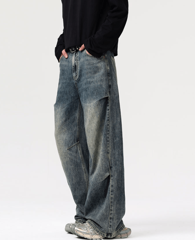 Japanese Brand × Jean Distressed straight men's retro loose baggy jeans Size US 32 / EU 48 - 4 Thumbnail