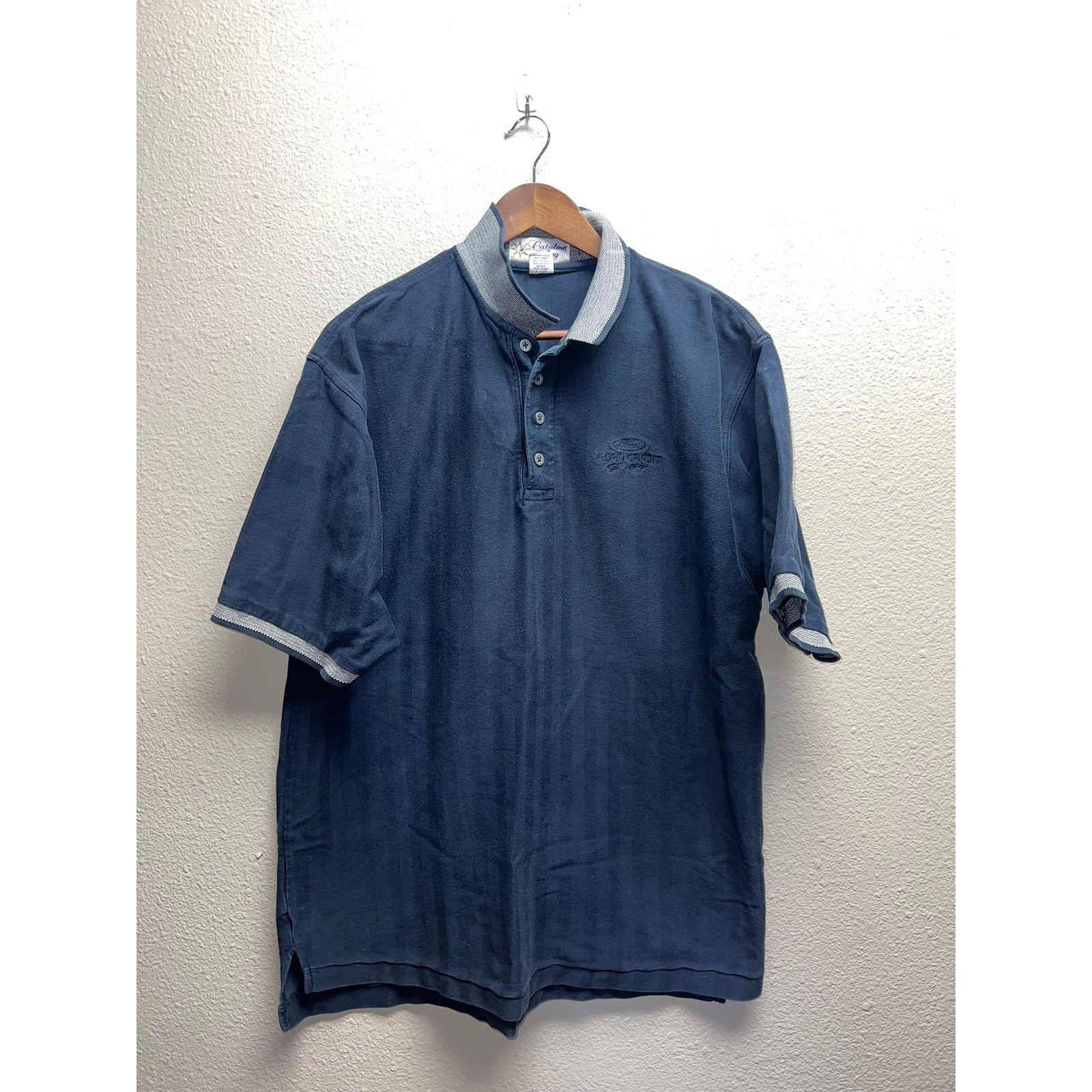 Vintage Vintage Ford Racing Polo Shirt Credit Race Blue Top XL VTG Size US XL / EU 56 / 4 - 1 Thumbnail