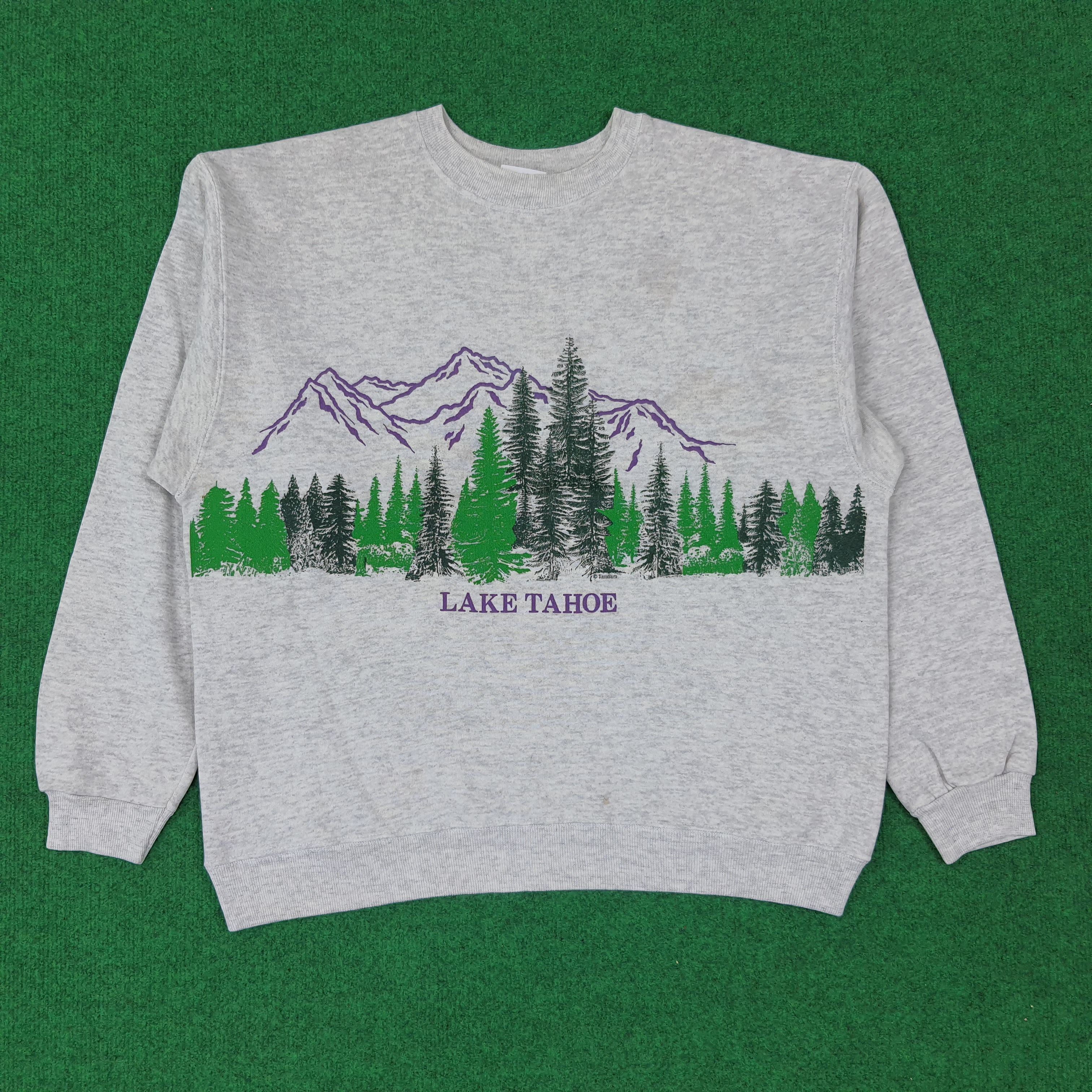 Hanes × Vintage Vintage Lake Tahoe Nature Outdoor Sweatshirt C236N7 Size US L / EU 52-54 / 3 - 1 Thumbnail