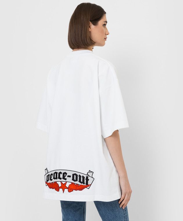 Vetements White Devil Wears Vetements Embroidered Oversized T-Shirt Size XS / US 0-2 / IT 36-38 - 4 Thumbnail