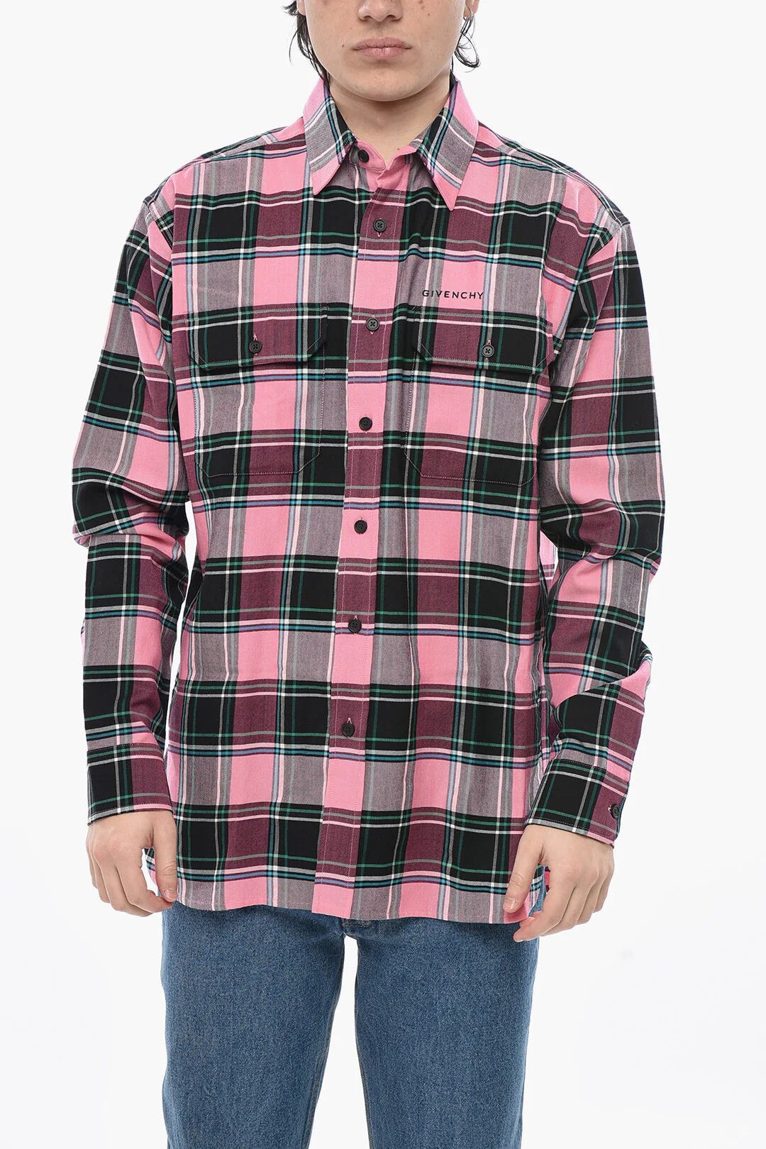 Givenchy og1mm0326 Cotton-Blend Shirt in Pink Size US S / EU 44-46 / 1 - 1 Thumbnail