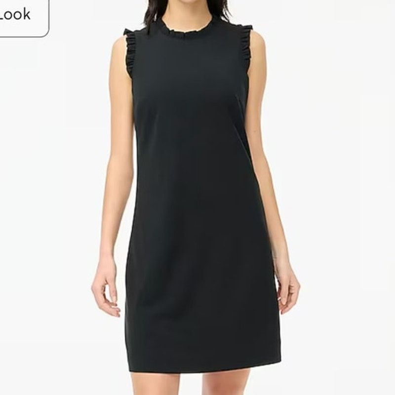 J.Crew J. Crew Ruffleneck suiting dress in Black Size 0 Sheath Size XS / US 0-2 / IT 36-38 - 1 Thumbnail